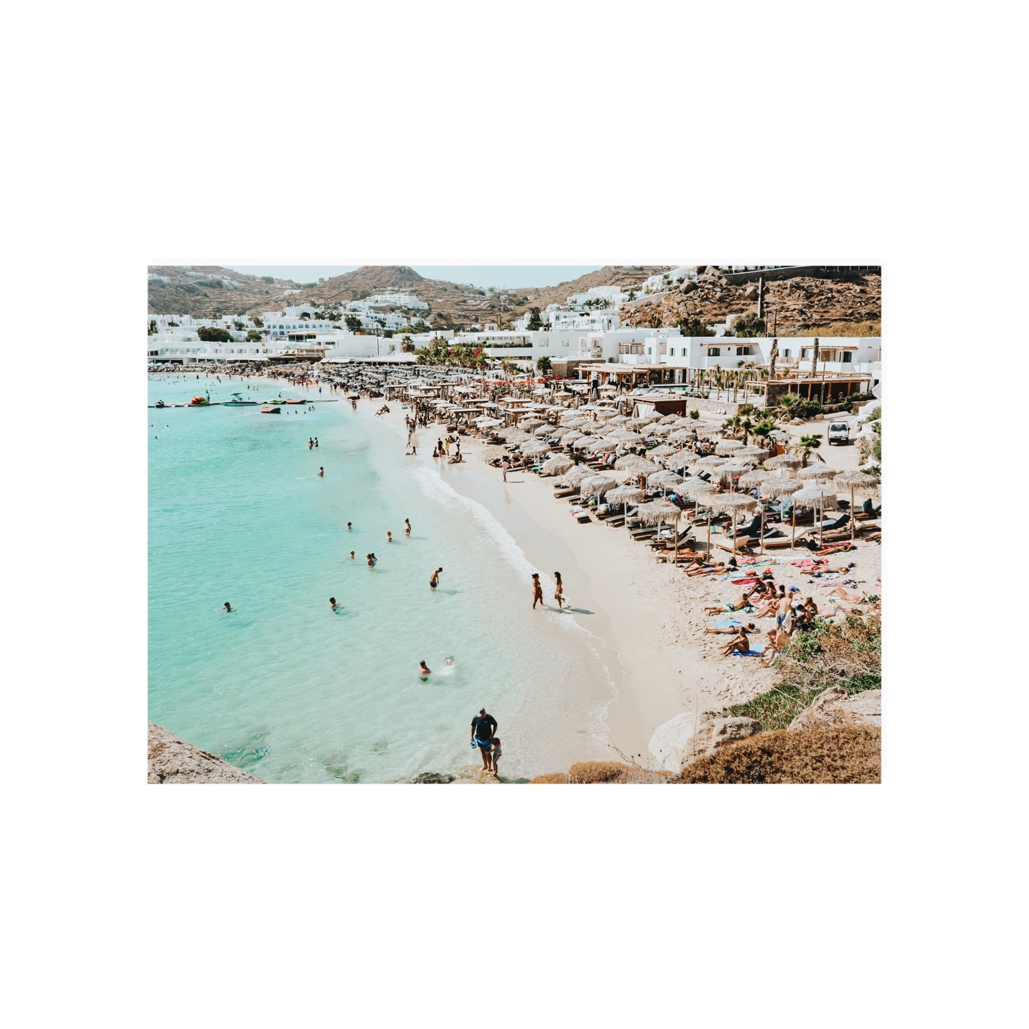 Aquaholic Mykonos Greek island wall art A1, 84.1 x 59.4 cm unframed fine art print