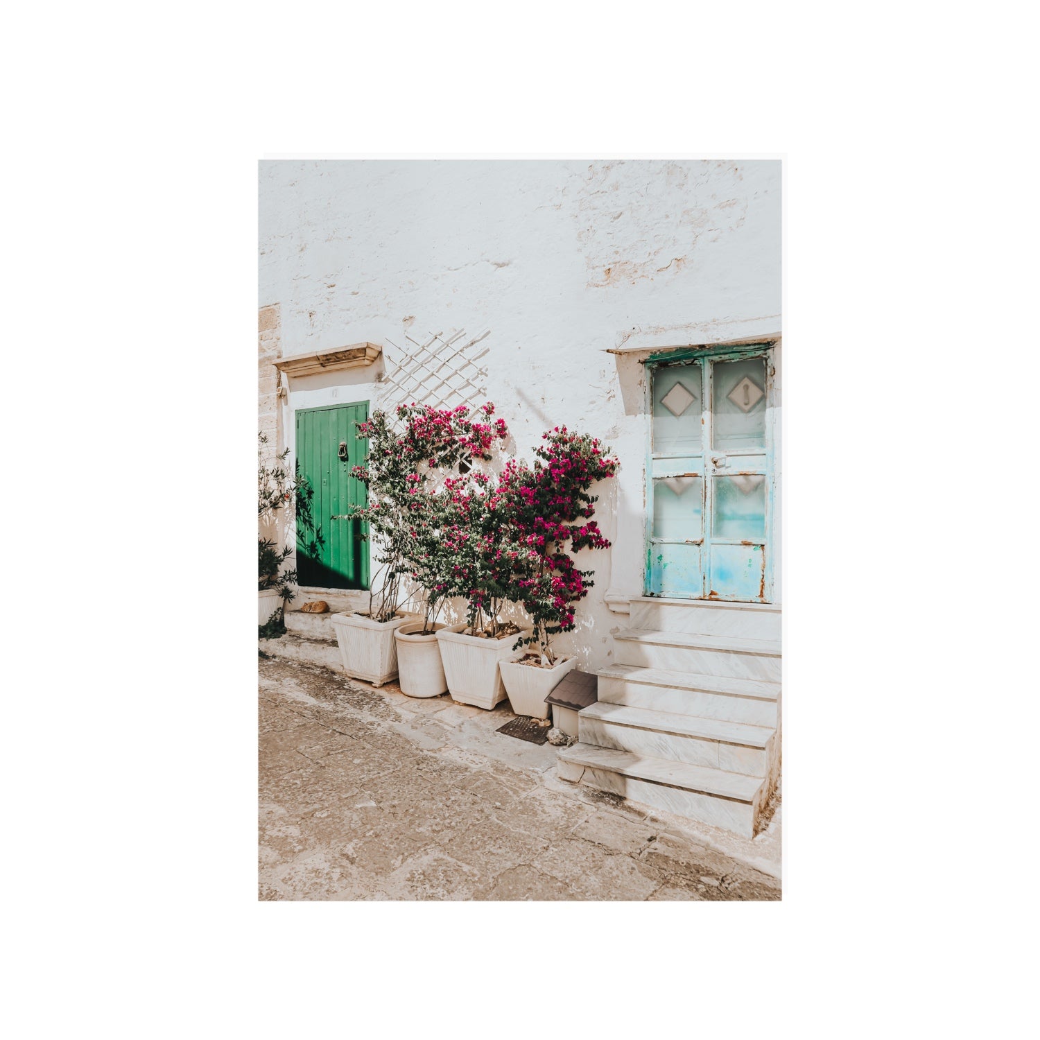 Floral Canvas Puglia Ostuni wall art A1, 84.1 x 59.4 cm unframed fine art canvas