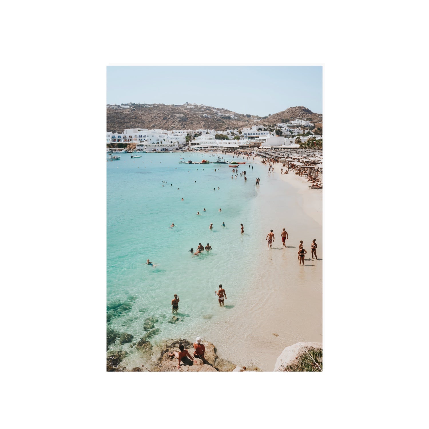 Breathe In The Salty Air Mykonos Greek island wall art A1, 84.1 x 59.4 cm unframed fine art print