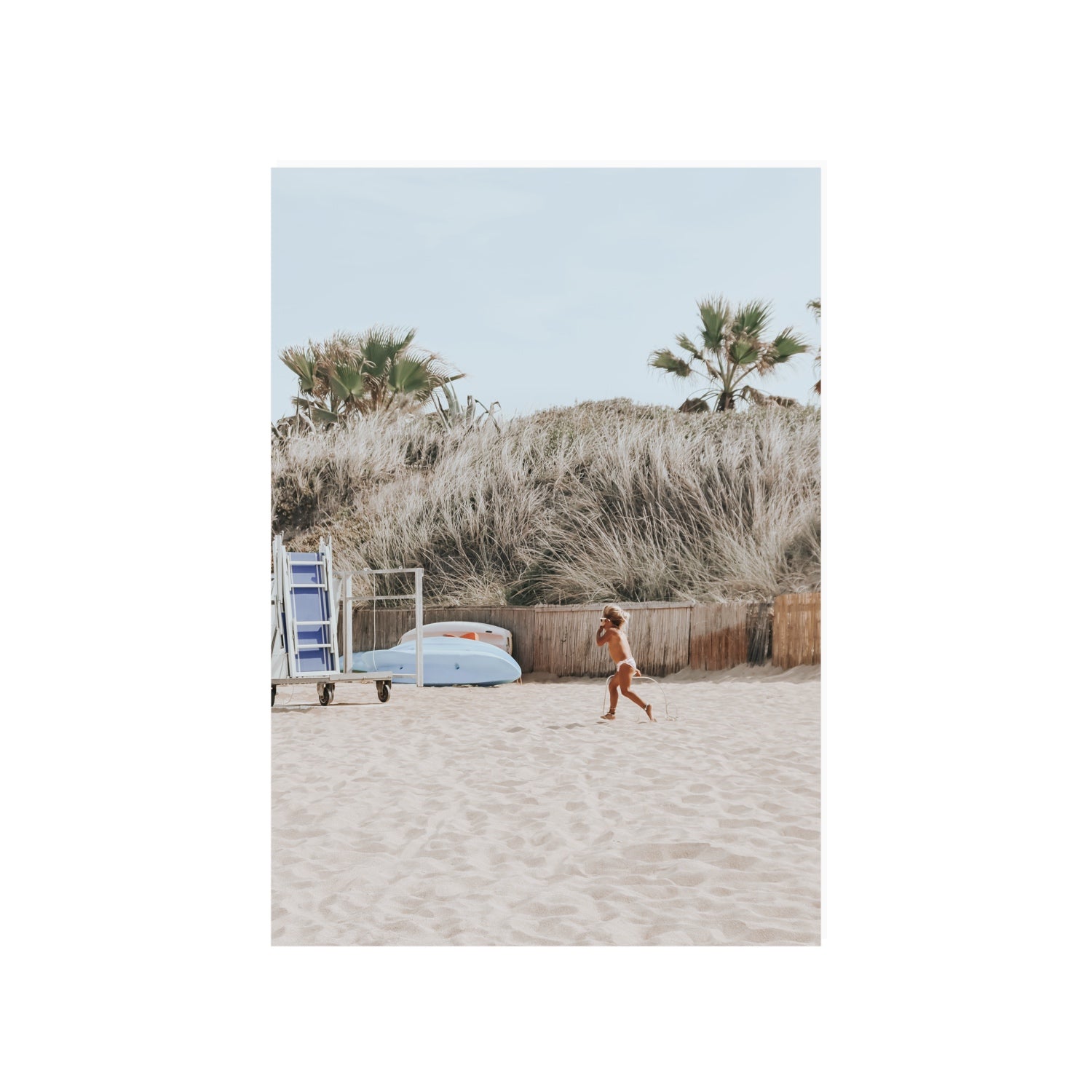 Little Explorer Puglia beach coastal wall art A1, 84.1 x 59.4 cm unframed fine art print