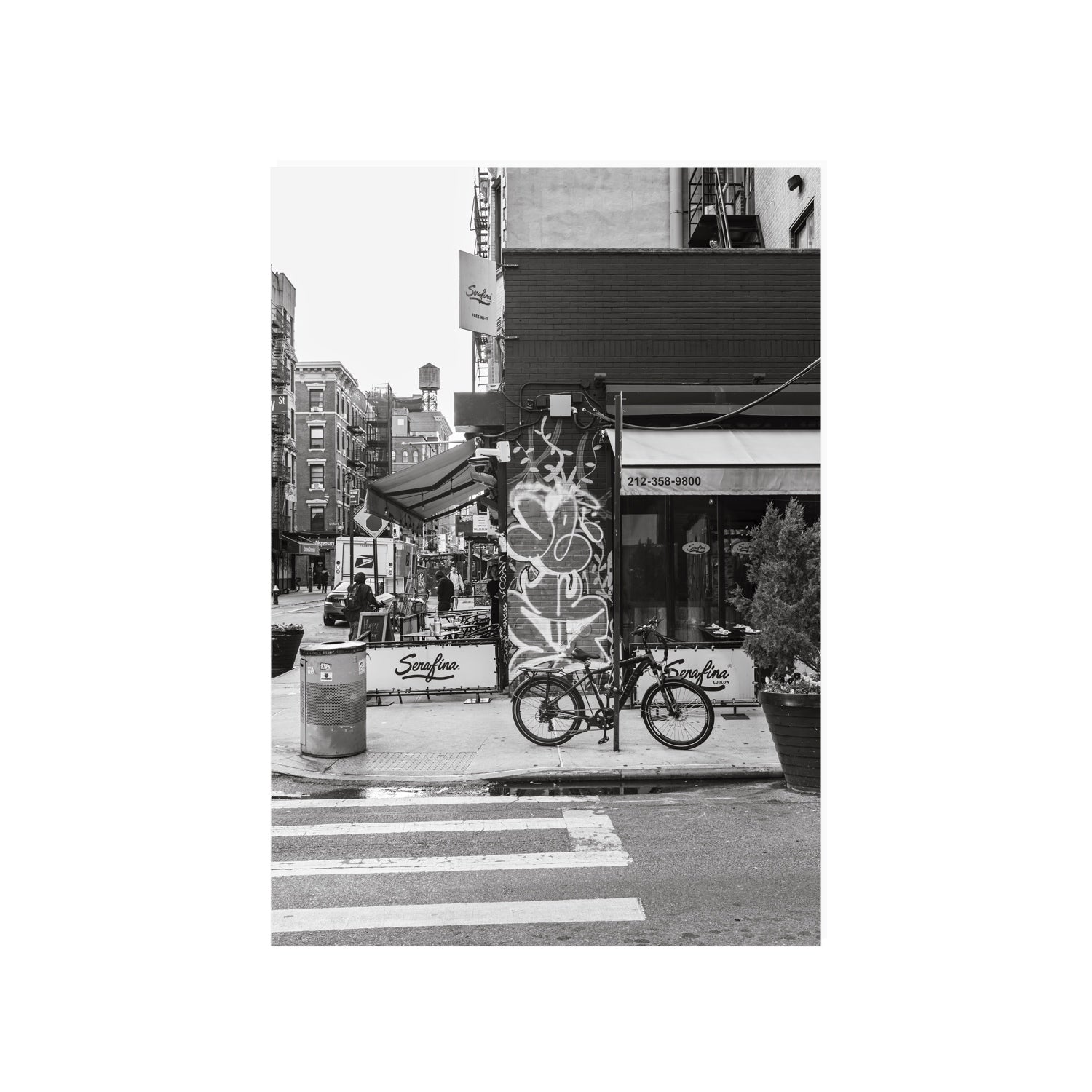 Cafe Canvas New York NYC Black & White wall art A1, 84.1 x 59.4 cm unframed fine art canvas