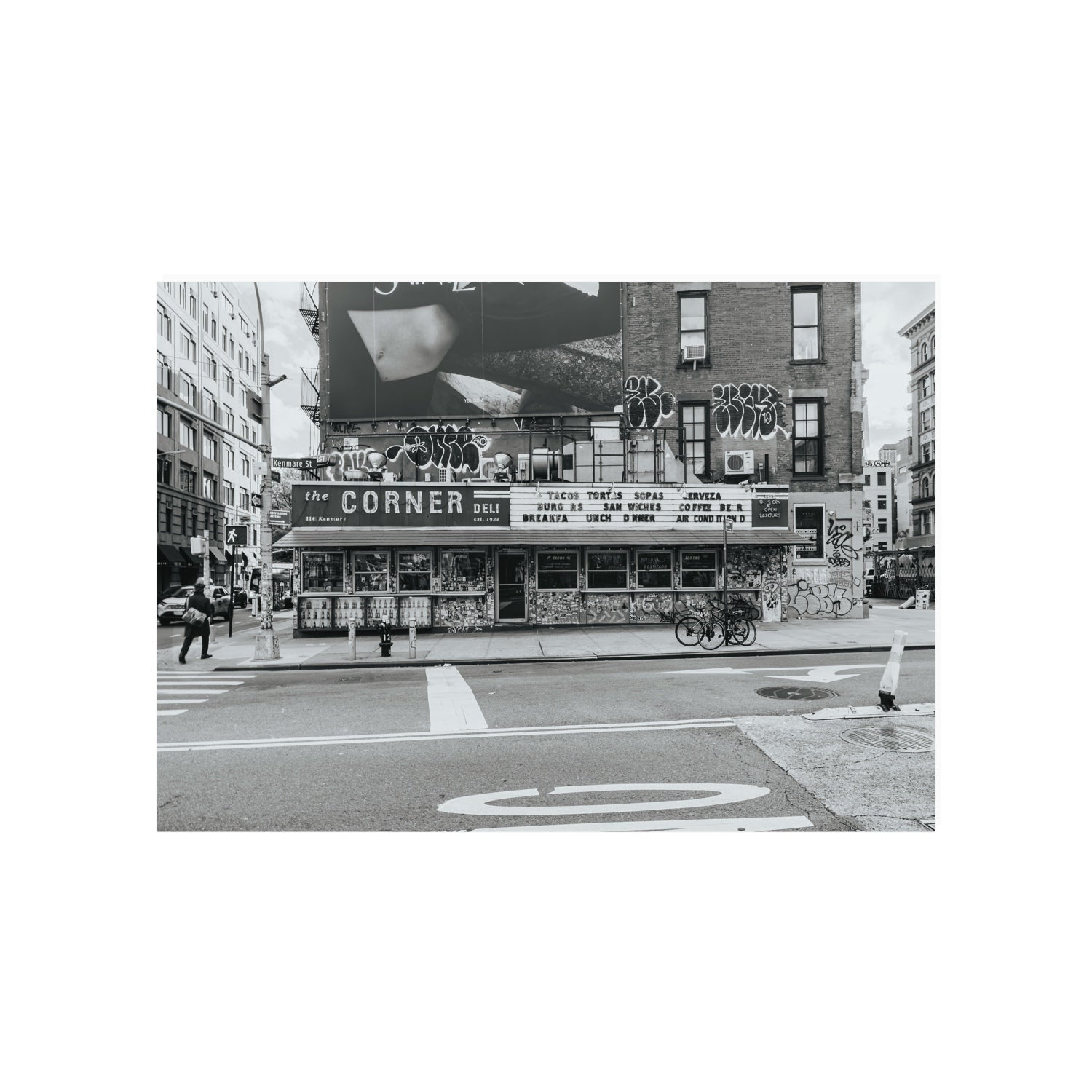 Kenmare Street New York NYC Black & White wall art A1, 84.1 x 59.4 cm unframed fine art print