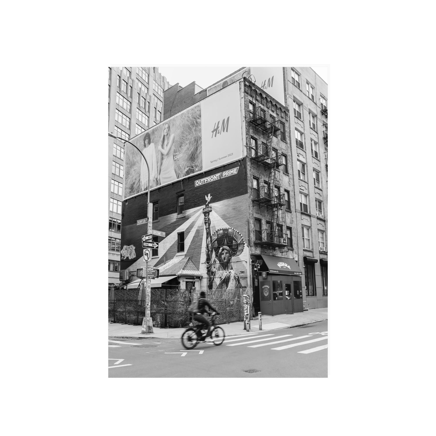 Shadows Of Liberty New York NYC Black & White wall art A1, 84.1 x 59.4 cm unframed fine art print