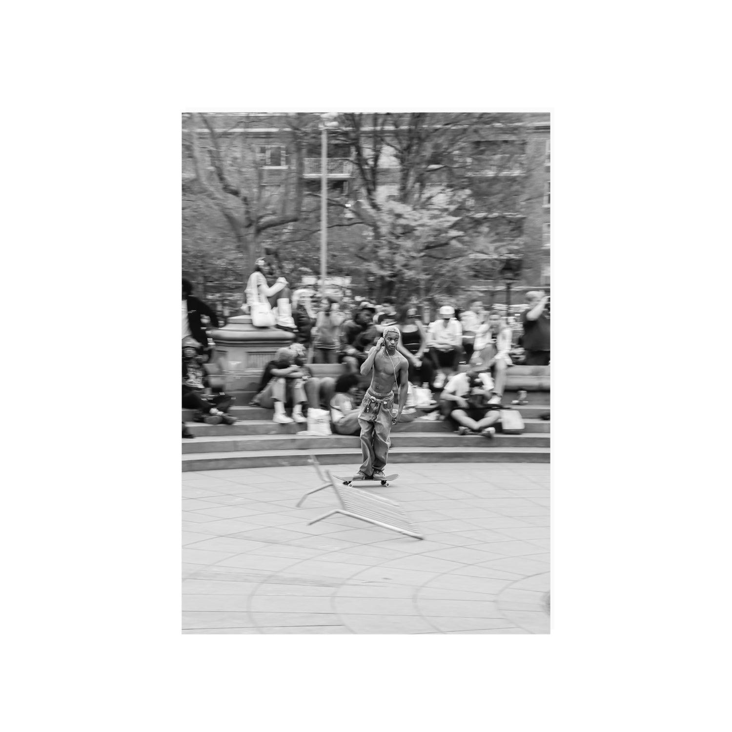 Skate Park Serenade New York NYC Black & White wall art A1, 84.1 x 59.4 cm unframed fine art print