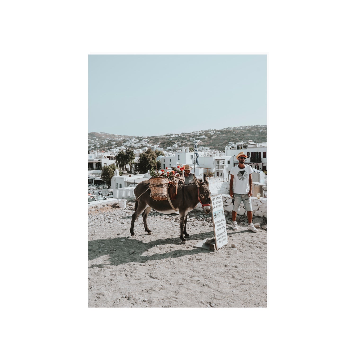 Let The Journey Begin Mykonos Greek island wall art A1, 84.1 x 59.4 cm unframed fine art print