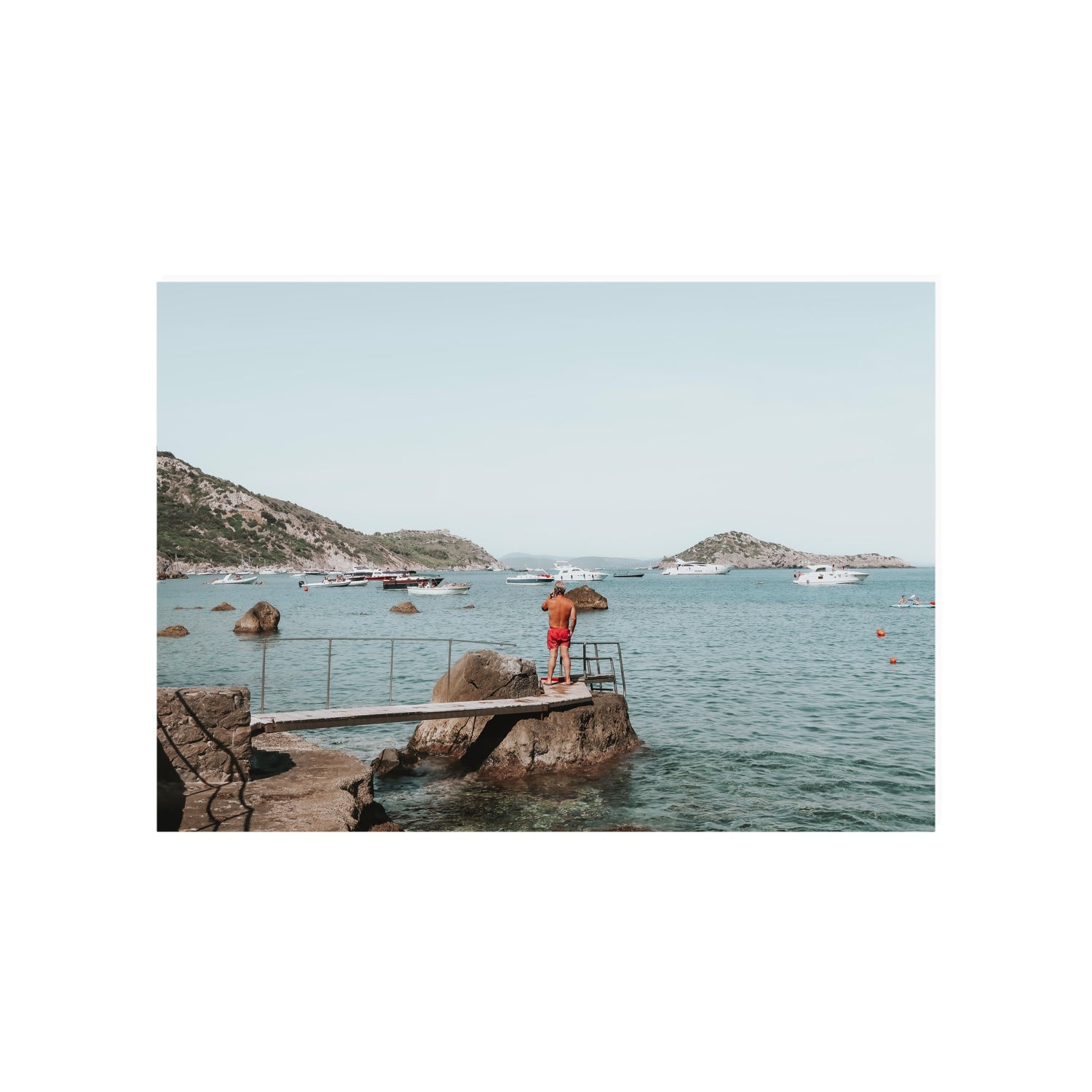 Out Of Office Tuscany coastal Italian wall art A1, 84.1 x 59.4 cm unframed fine art print