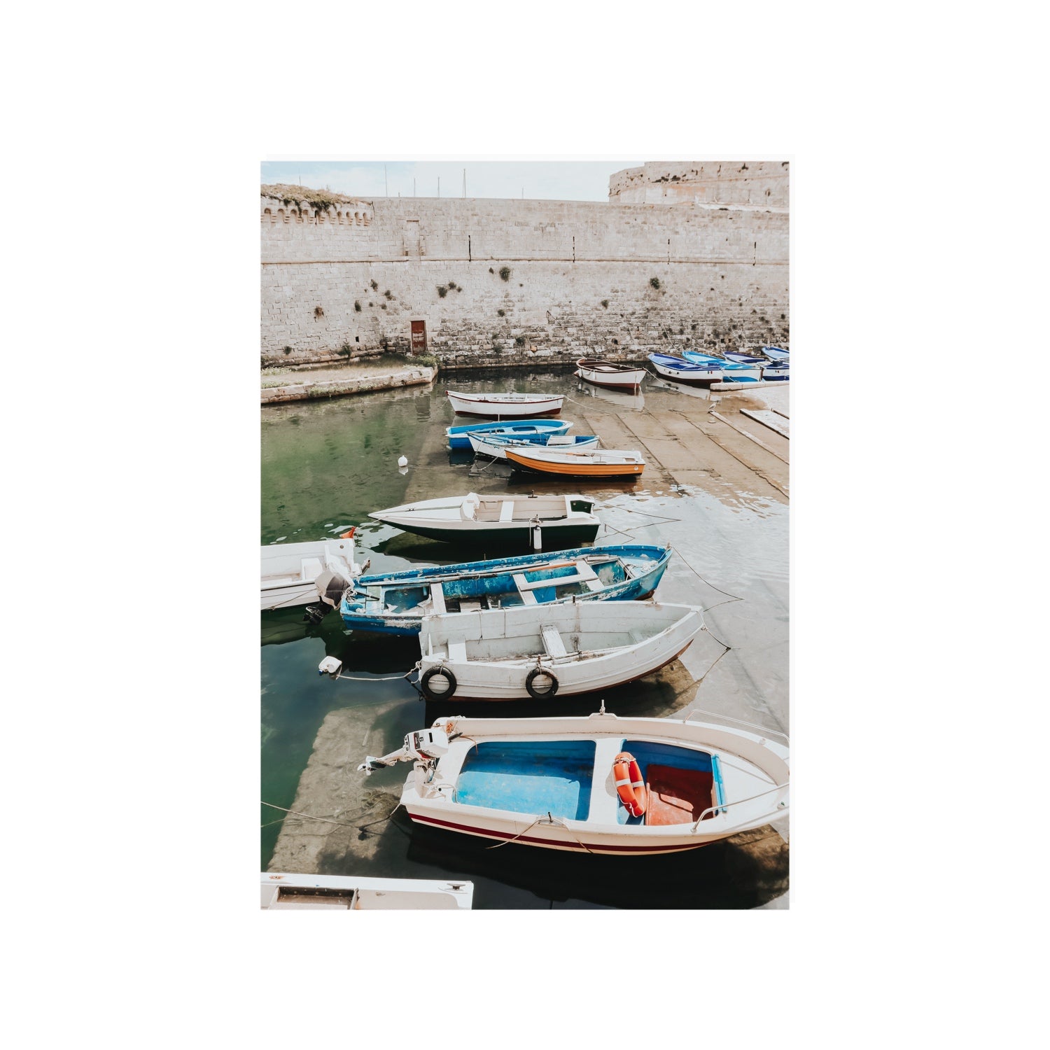 Harbour Palette Puglia coastal photography wall art A1, 84.1 x 59.4 cm unframed fine art print