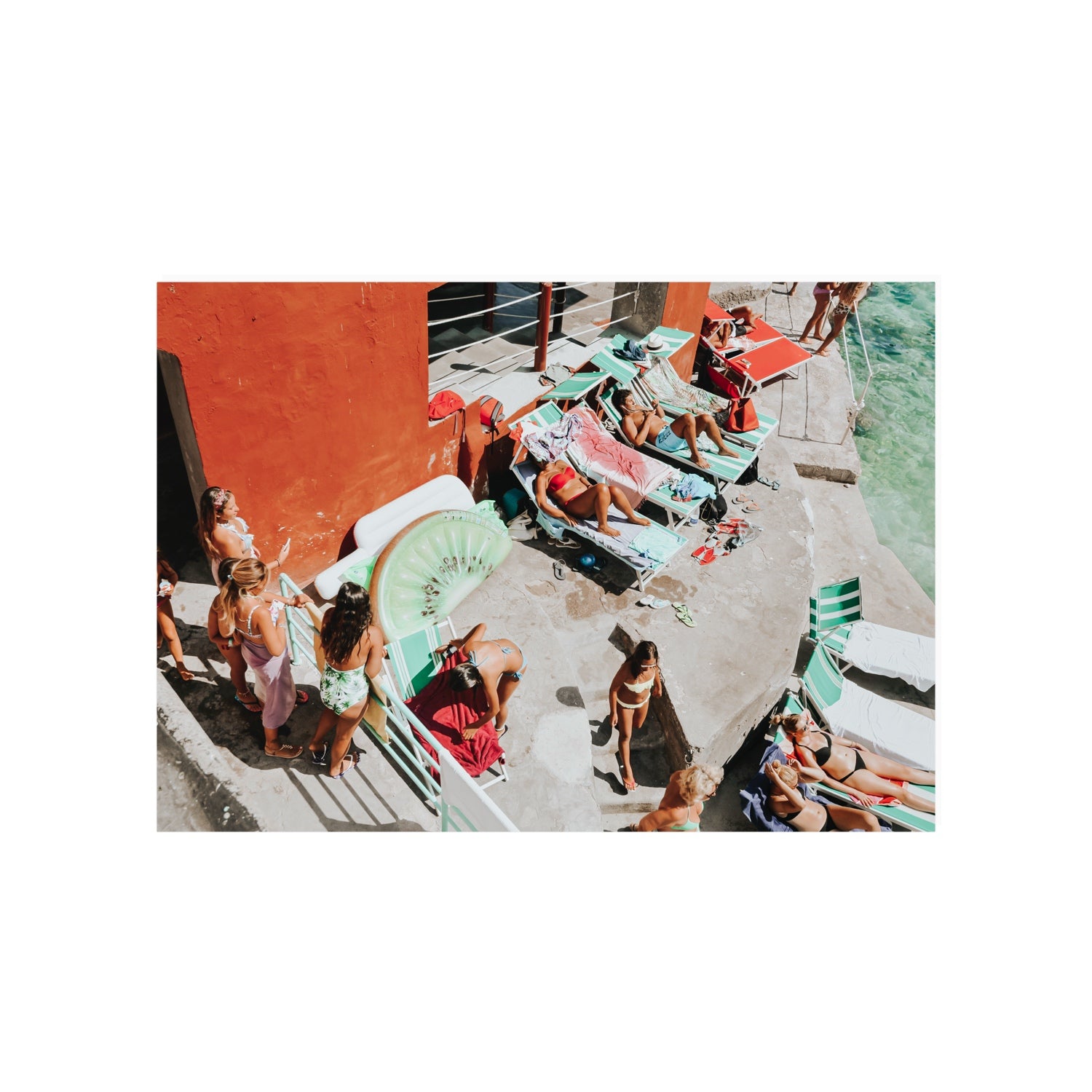 Italianita Capri beach Mediterranean wall art A1, 84.1 x 59.4 cm unframed fine art print