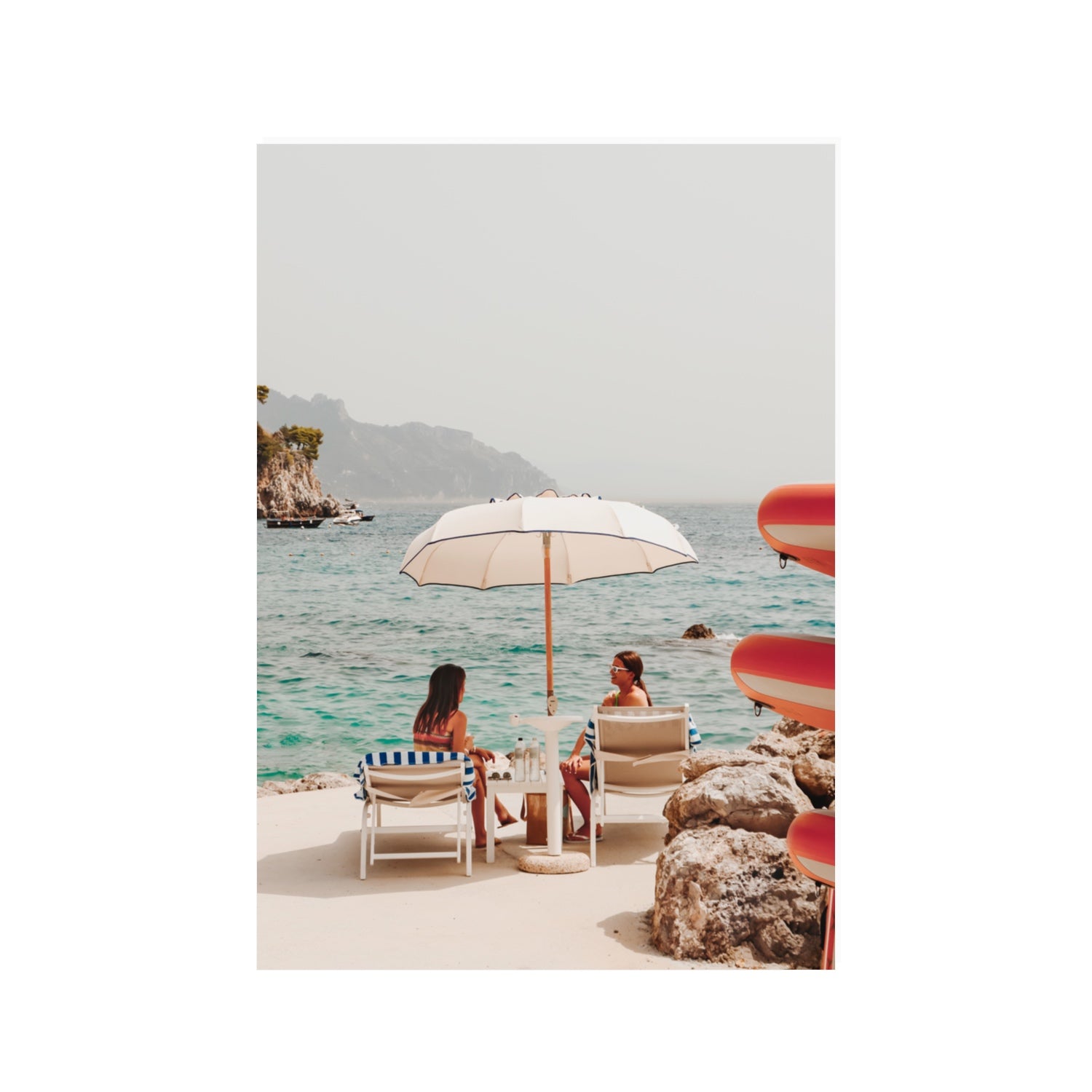 Salty Banter Amalfi Mediterranean wall art 100 x 70 cm unframed fine art print