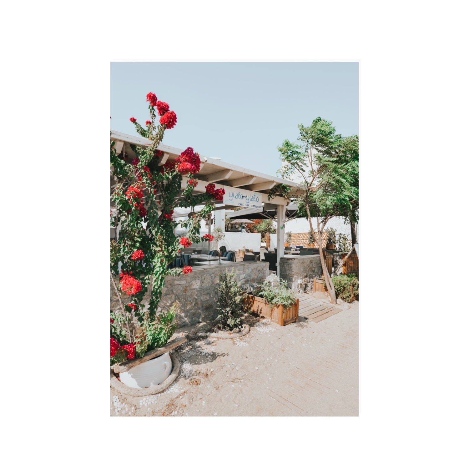 Yialo Yialo Mykonos Greek island coastal wall art 100 x 70 cm unframed fine art print