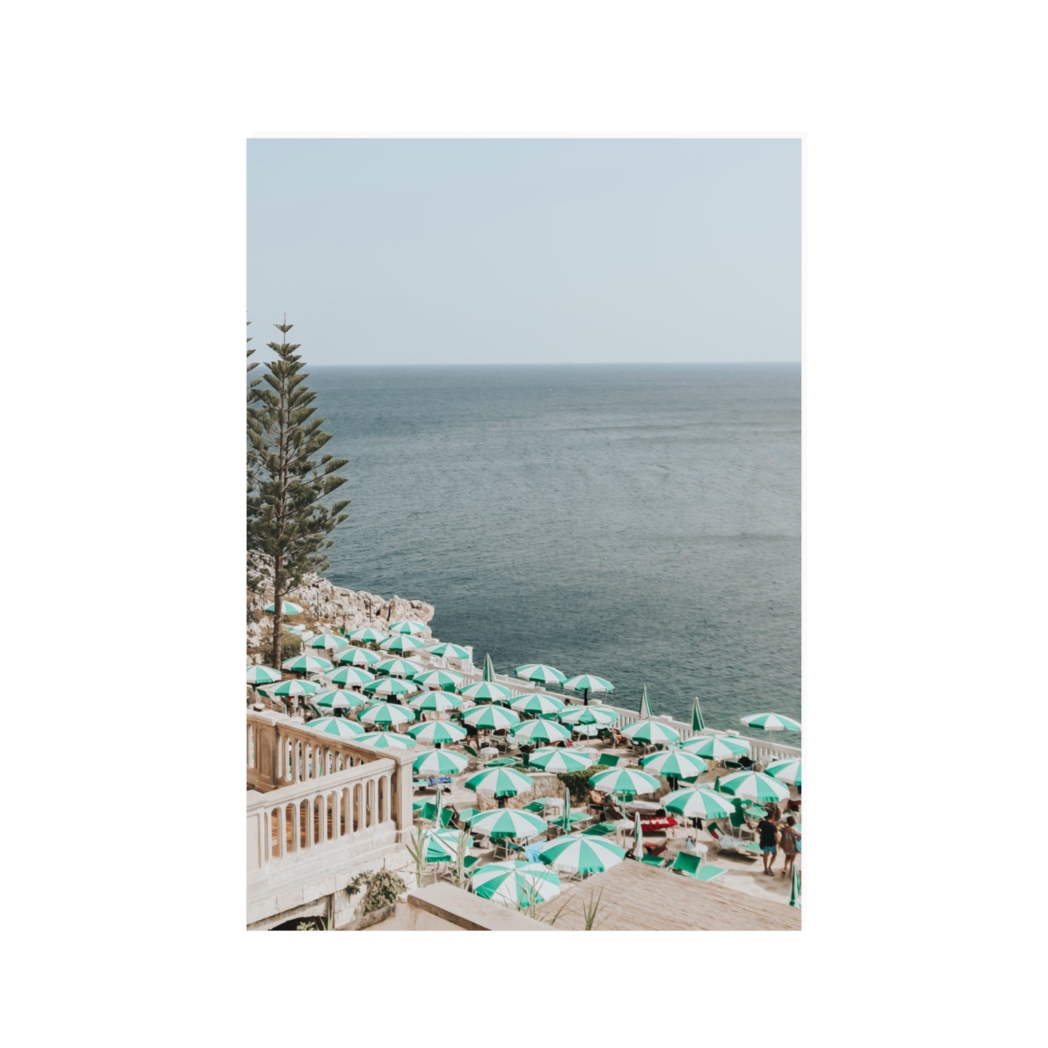 Sun-drenched Stripes Puglia beach coastal wall art 100 x 70 cm unframed fine art print