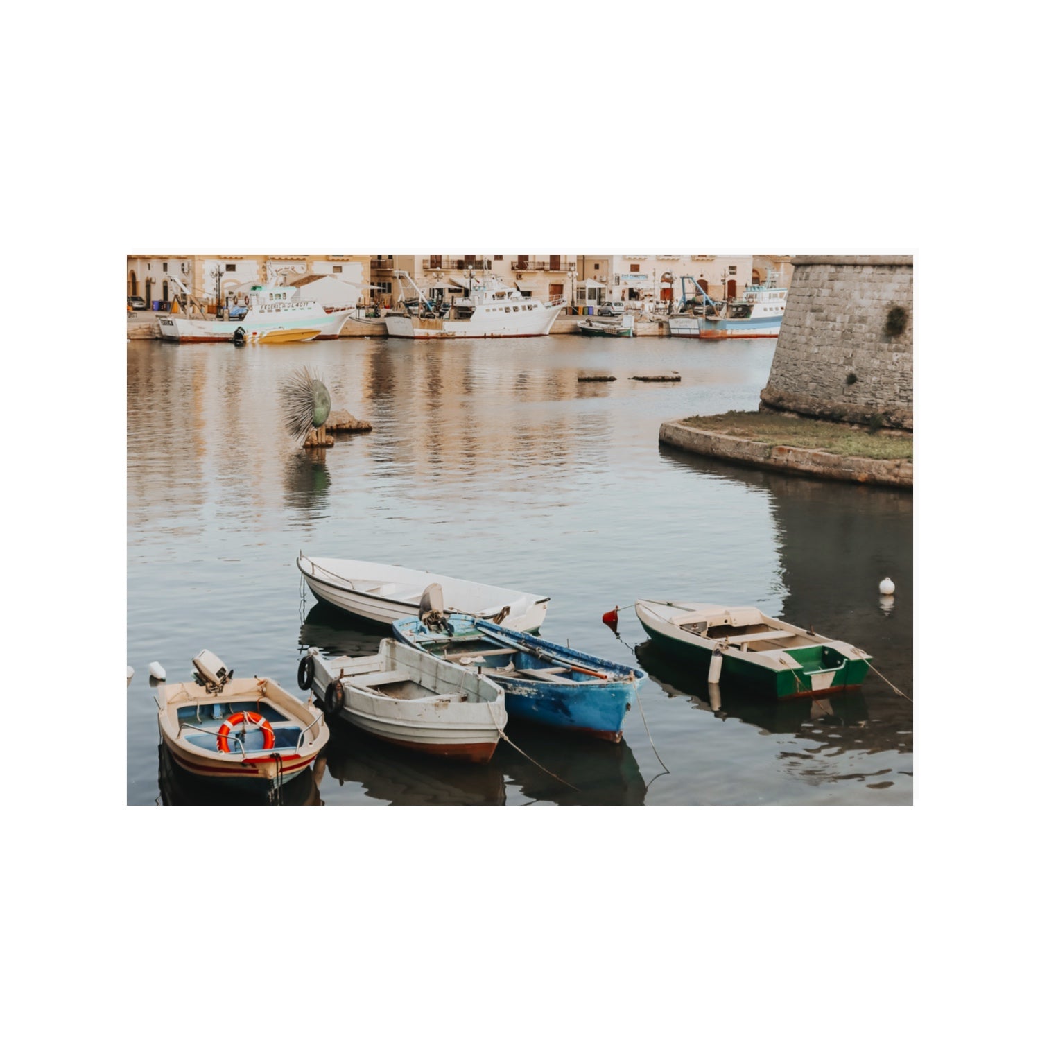 Cinque Barche Puglia Gallipoli Italian art print 100 x 70 cm unframed fine art print