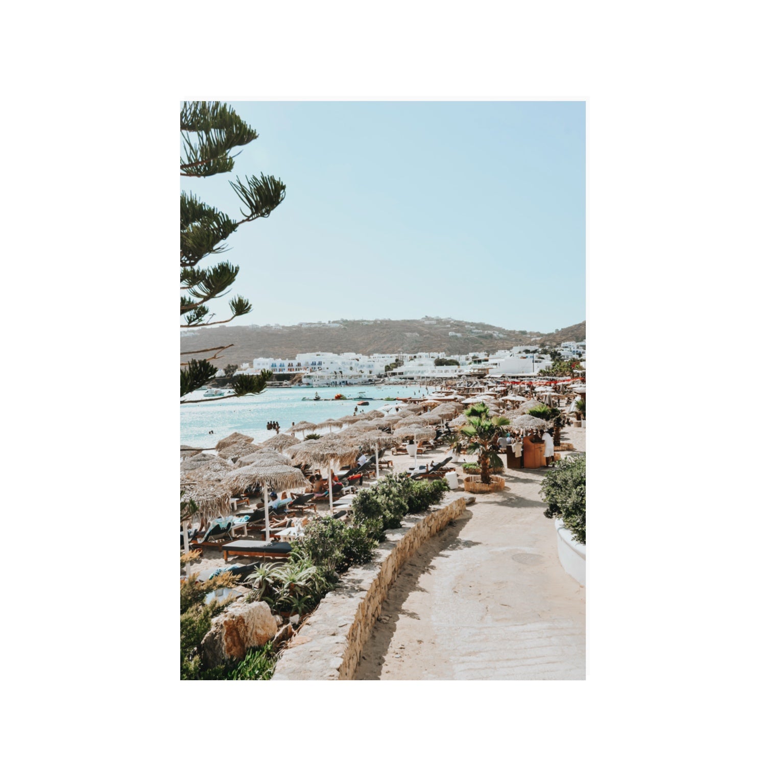 All Roads Lead To The Beach Mykonos Greek island wall art 100 x 70 cm unframed fine art print