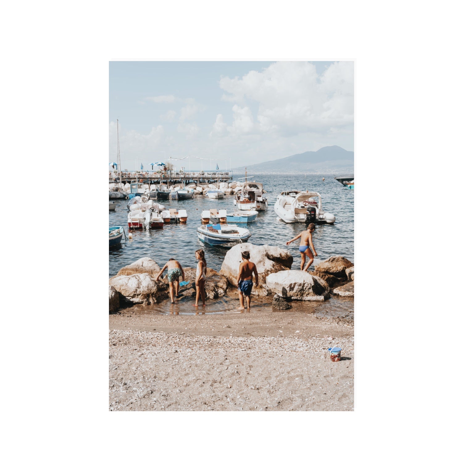 Searching For Treasures Sorrento coastal wall art 100 x 70 cm unframed fine art print