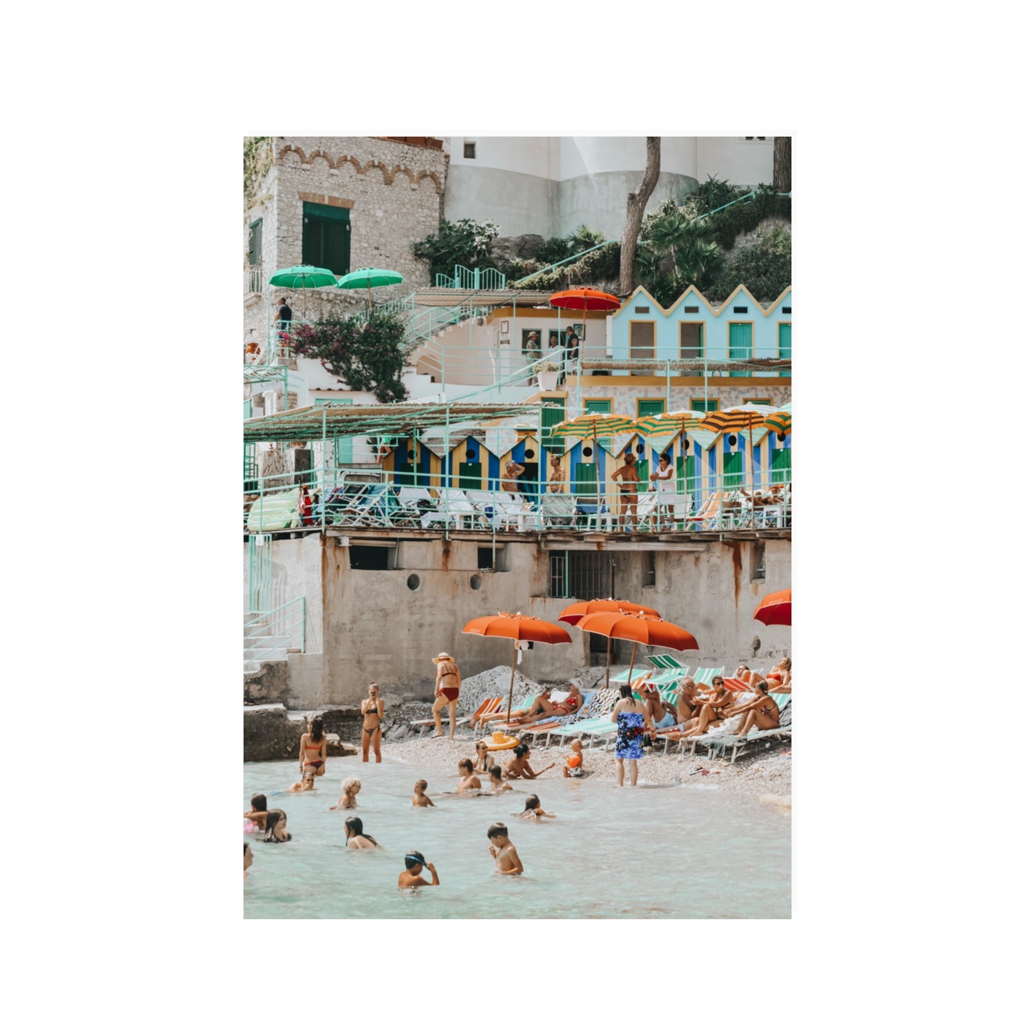 Kaleidoscope Capri coastal Mediterranean wall art 100 x 70 cm unframed fine art print
