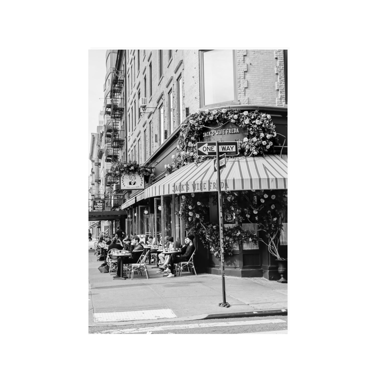 Freda's Feast New York NYC Black & White wall art 100 x 70 cm unframed fine art print
