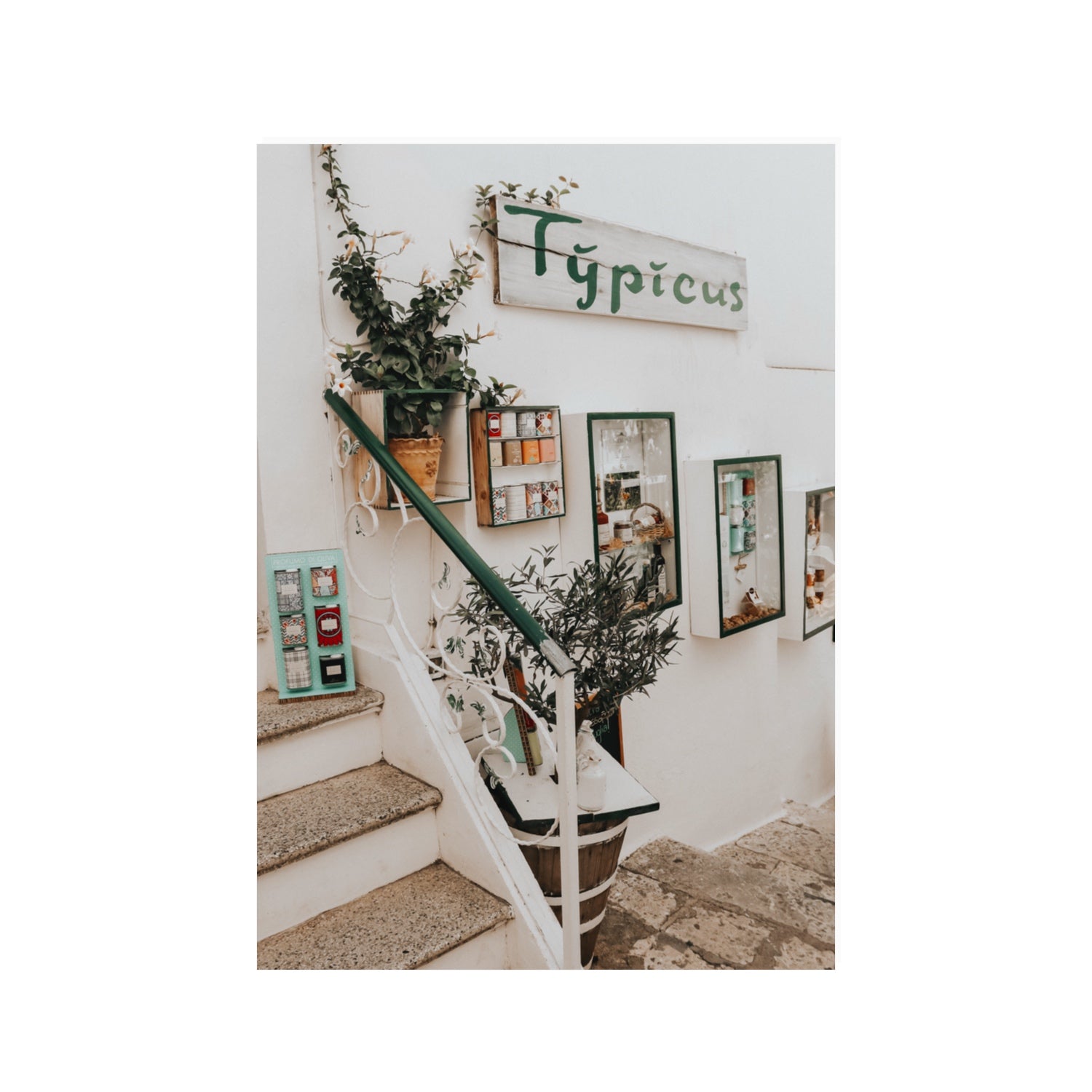 Il Negozio Puglia Ostuni wall art 100 x 70 cm unframed fine art print