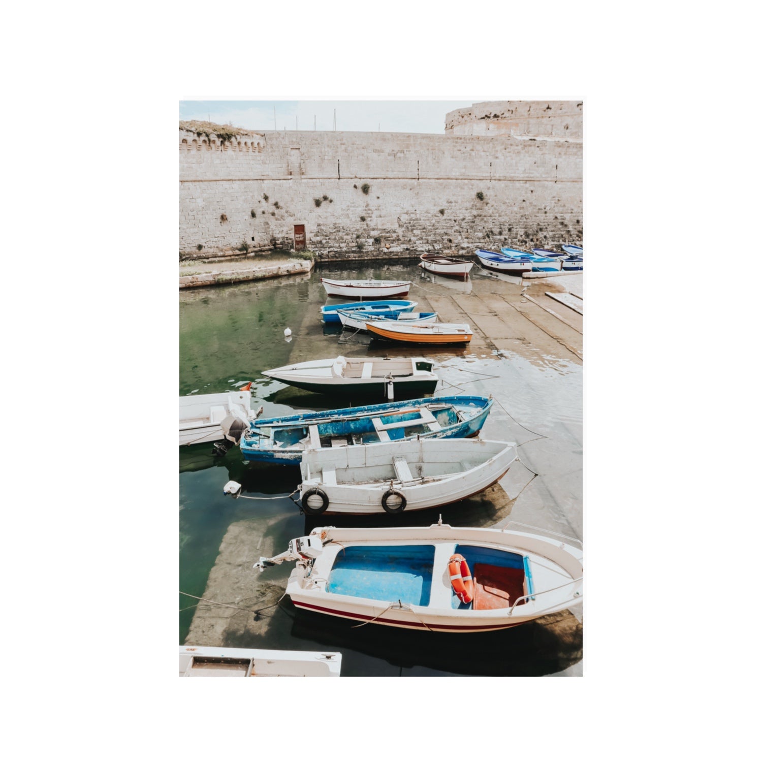 Harbour Palette Puglia coastal photography wall art 100 x 70 cm unframed fine art print