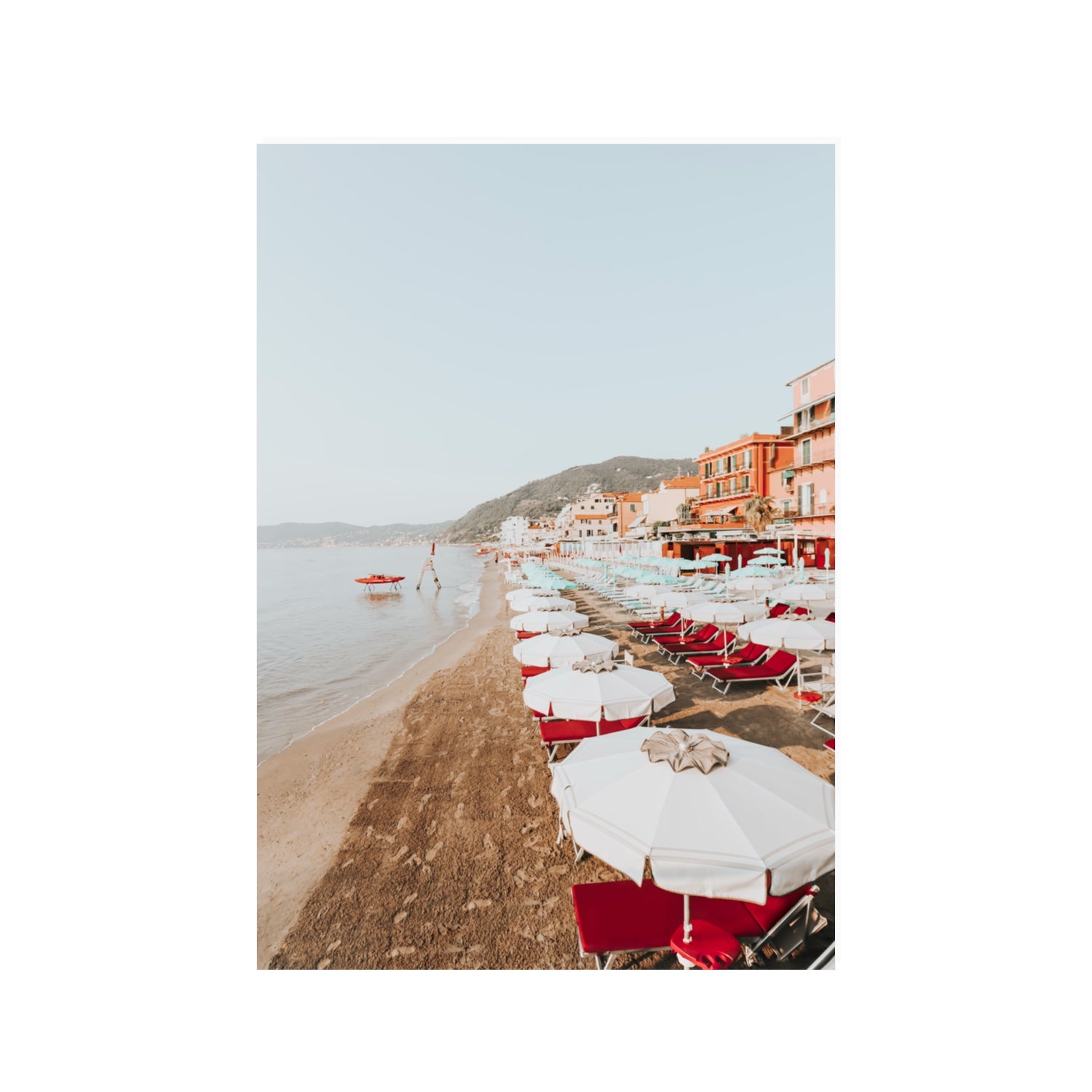 Italian Riviera fine art print, Alassio, Italy, coastal scenes artwork, 100 x 70 cm, Unframed, Fine Art Print