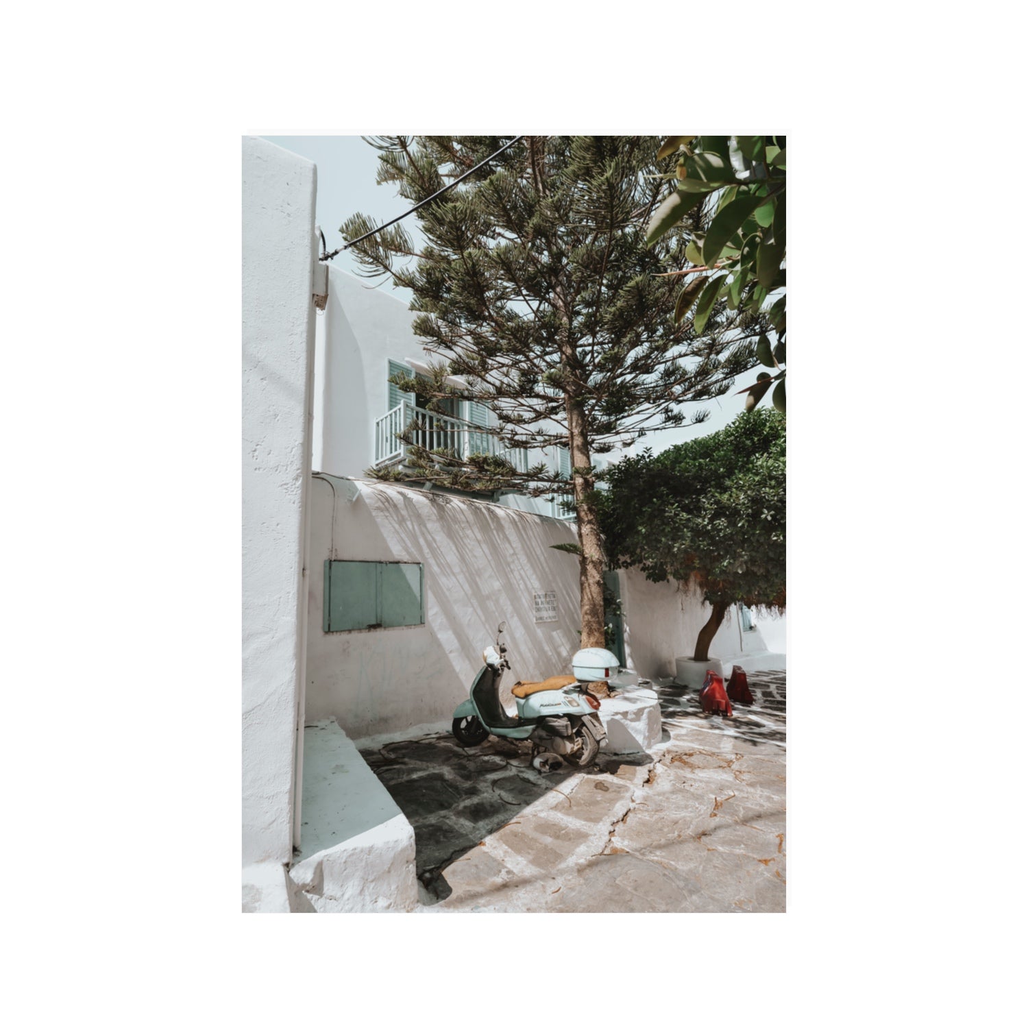 The Getaway Mykonos Mediterranean Greek island art print 100 x 70 cm unframed fine art print