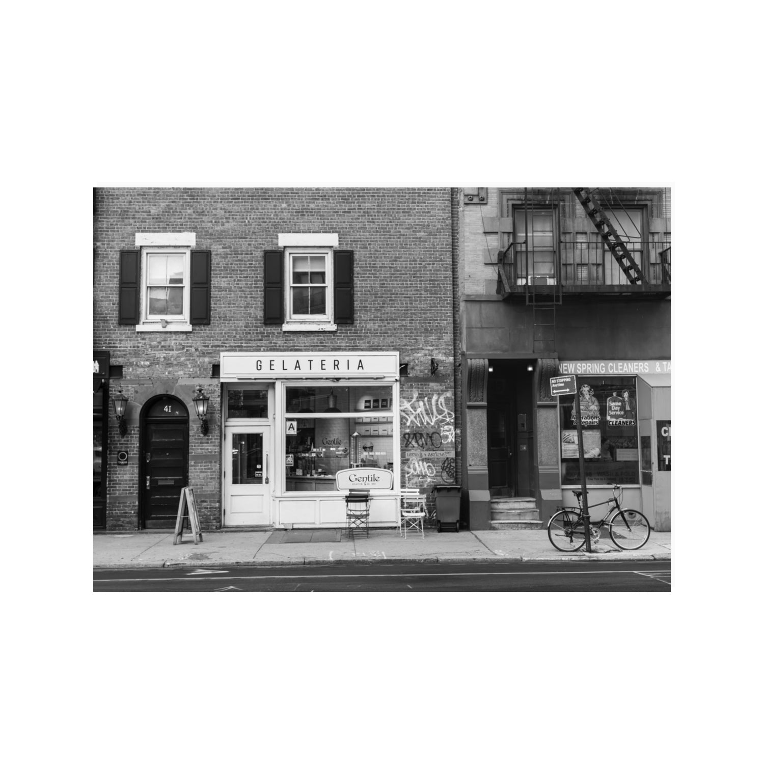 West Village Dolcezza New York NYC Black & White wall art 100 x 70 cm unframed fine art print