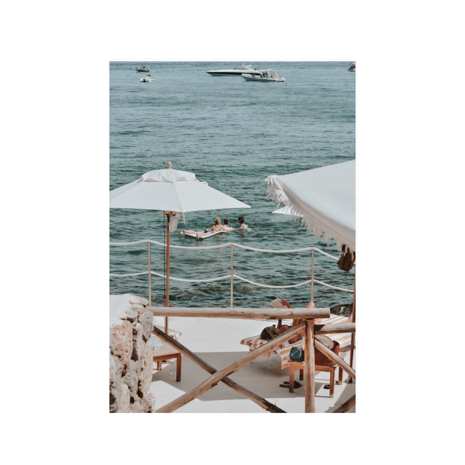 Hideaway Tuscany coastal Mediterranean wall art 100 x 70 cm unframed fine art print