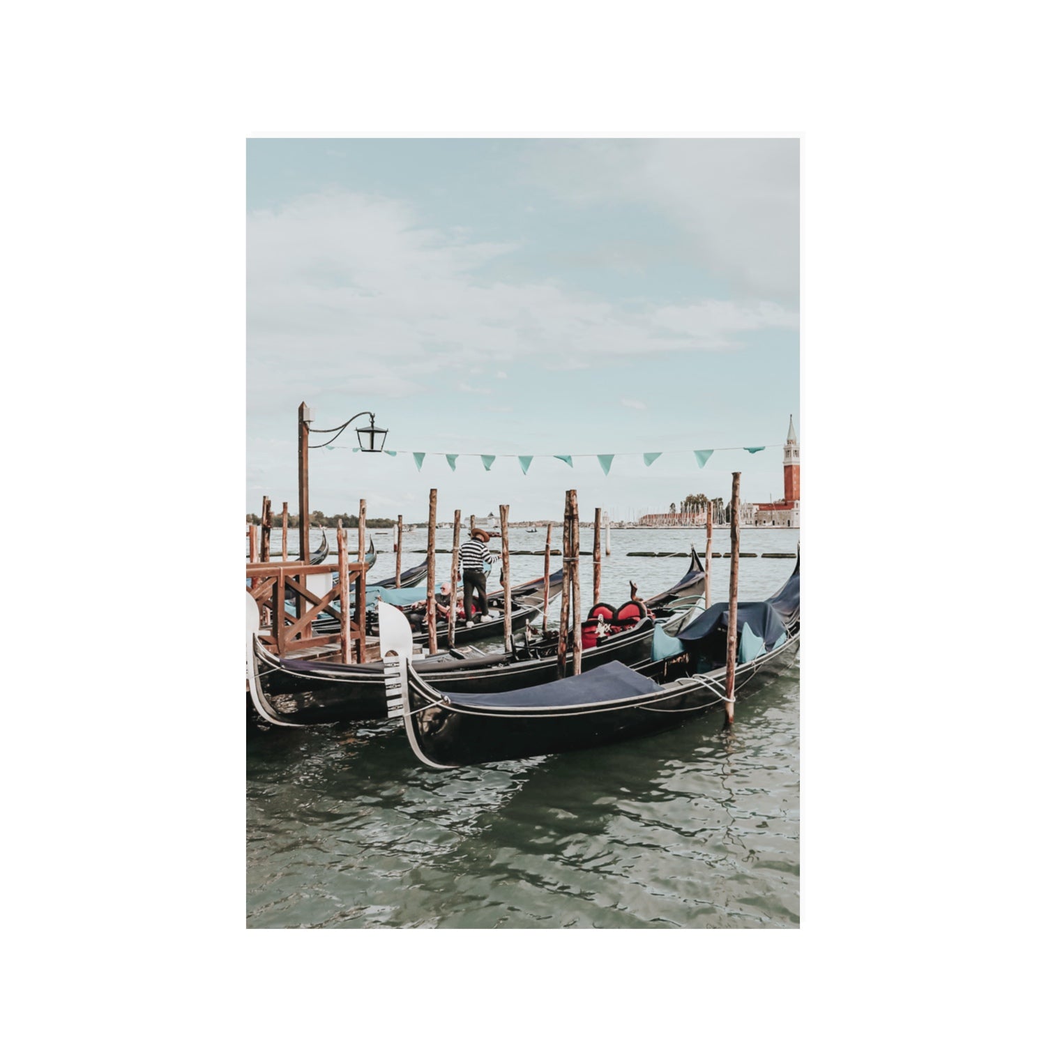 The Gondolier Venice Gondola Italian wall art 100 x 70 cm unframed fine art print