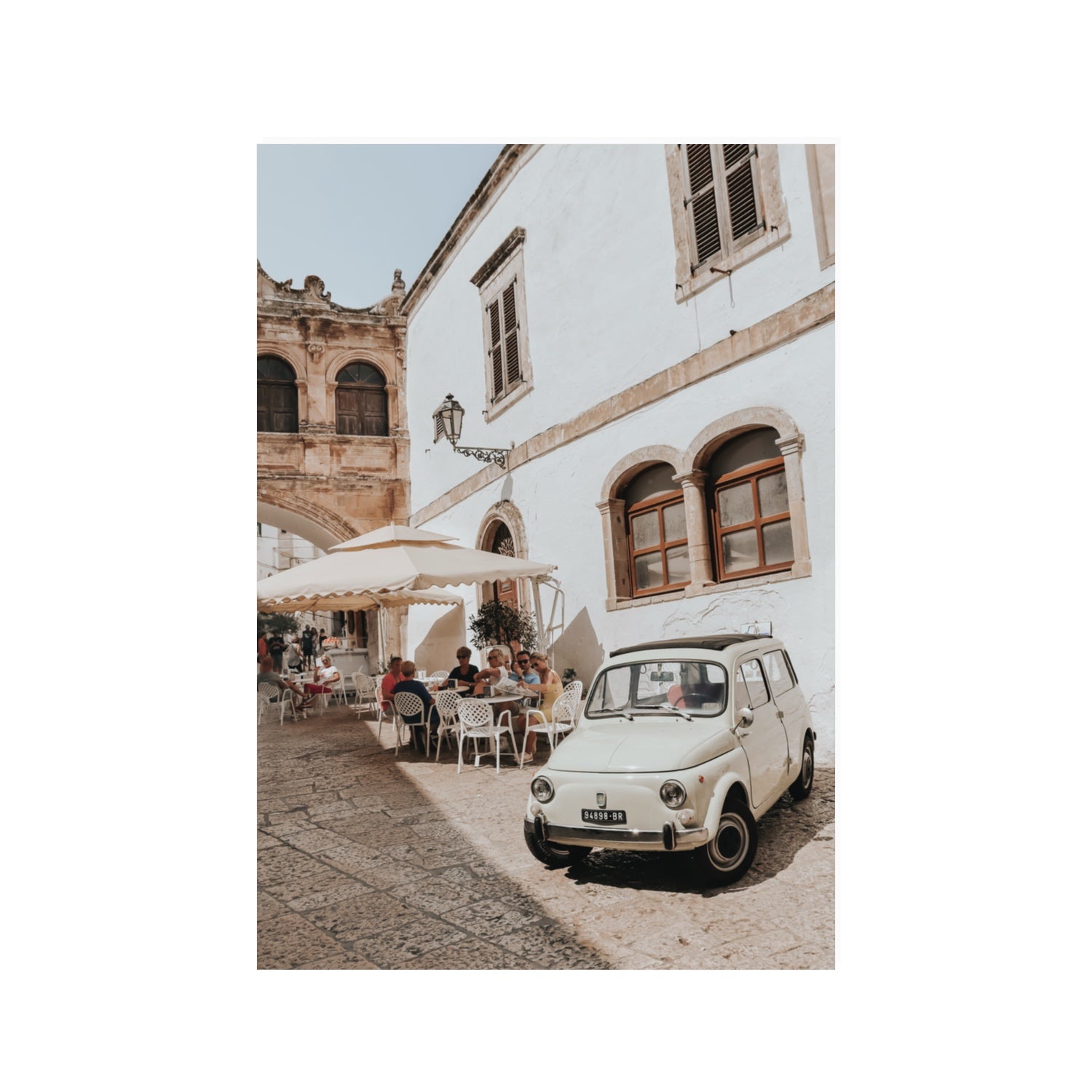Piazza di Ostuni Puglia Italian wall art 100 x 70 cm unframed fine art print