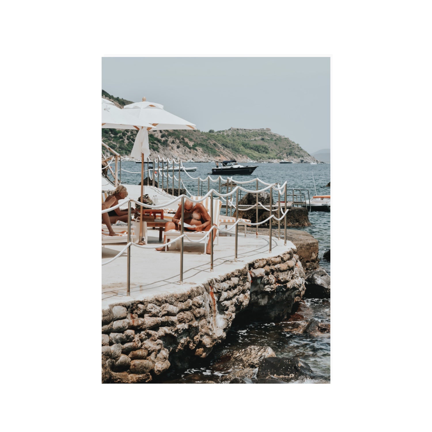 Nonno e Nonna Tuscany coastal Italian wall art 100 x 70 cm unframed fine art print