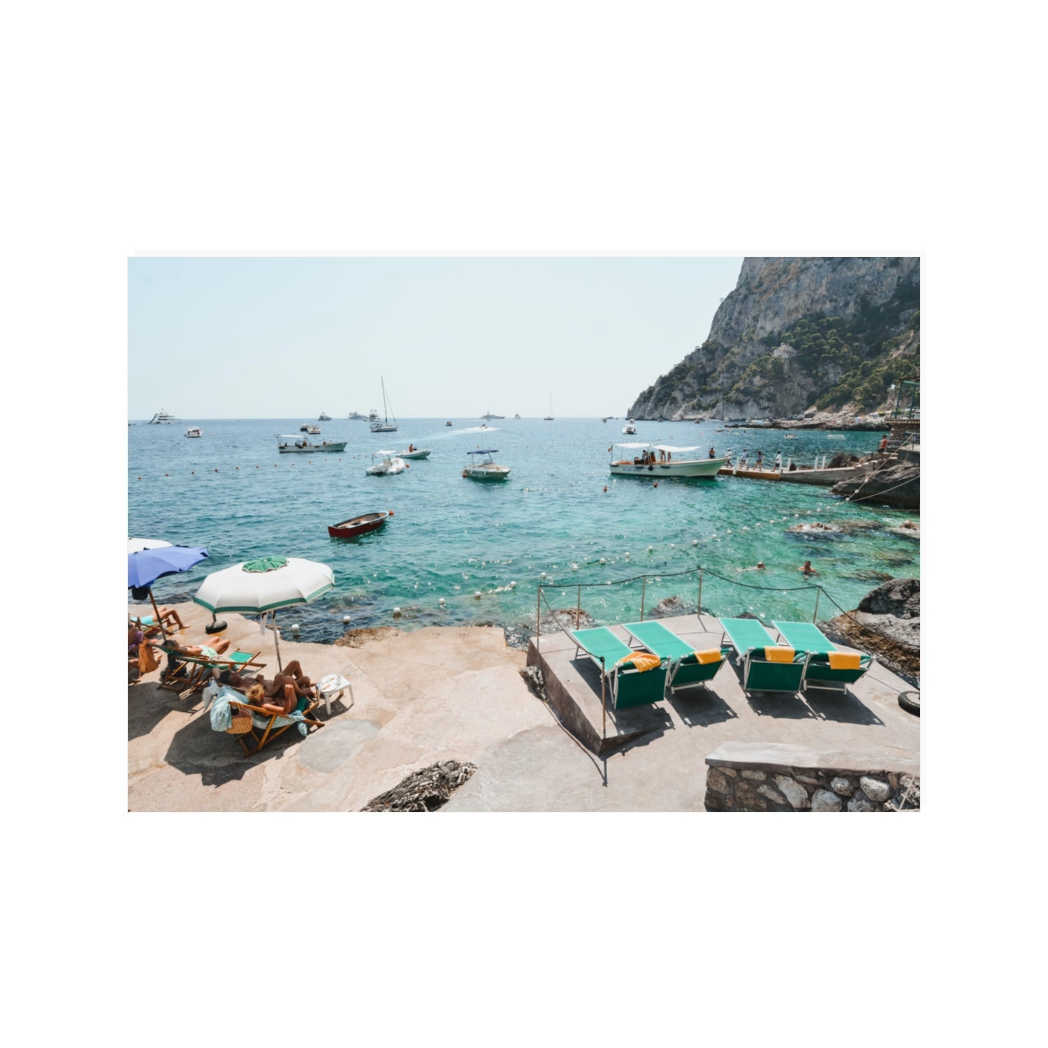 Save Me A Seat Capri Mediterranean wall art 100 x 70 cm unframed fine art print