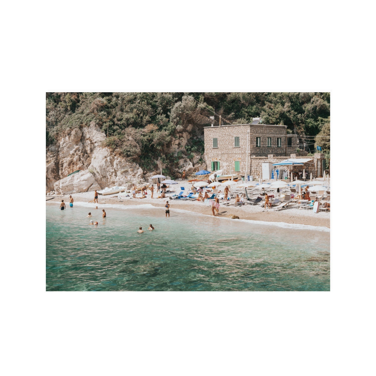 Secluded Sanctuary Nerano Italian Mediterranean decor wall art 100 x 70 cm unframed fine art print