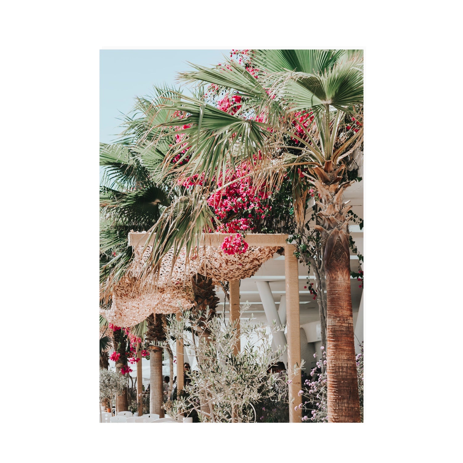 Palm Trees Mykonos Greek island wall art A0 unframed fine art print