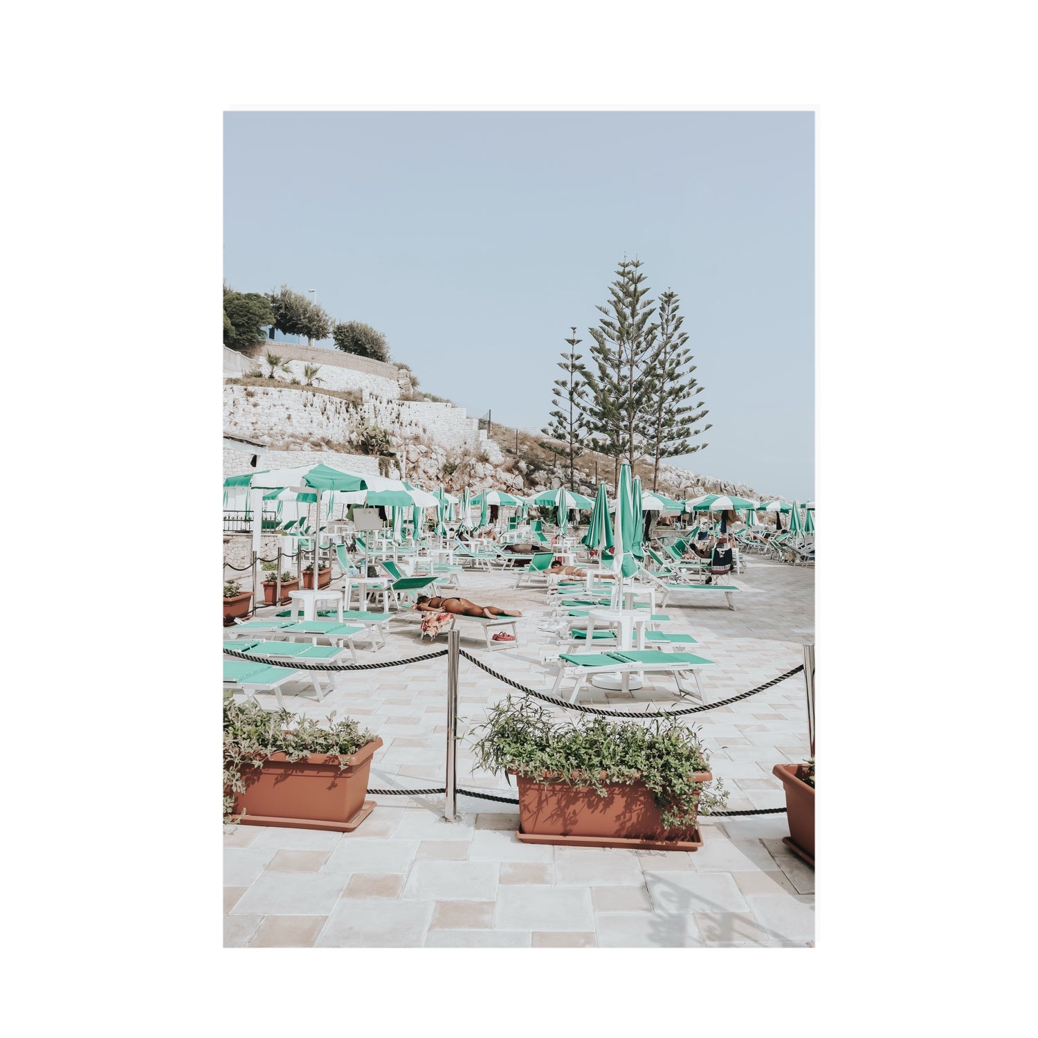 Siesta on The Terrace Puglia coastal wall art A0 unframed fine art print