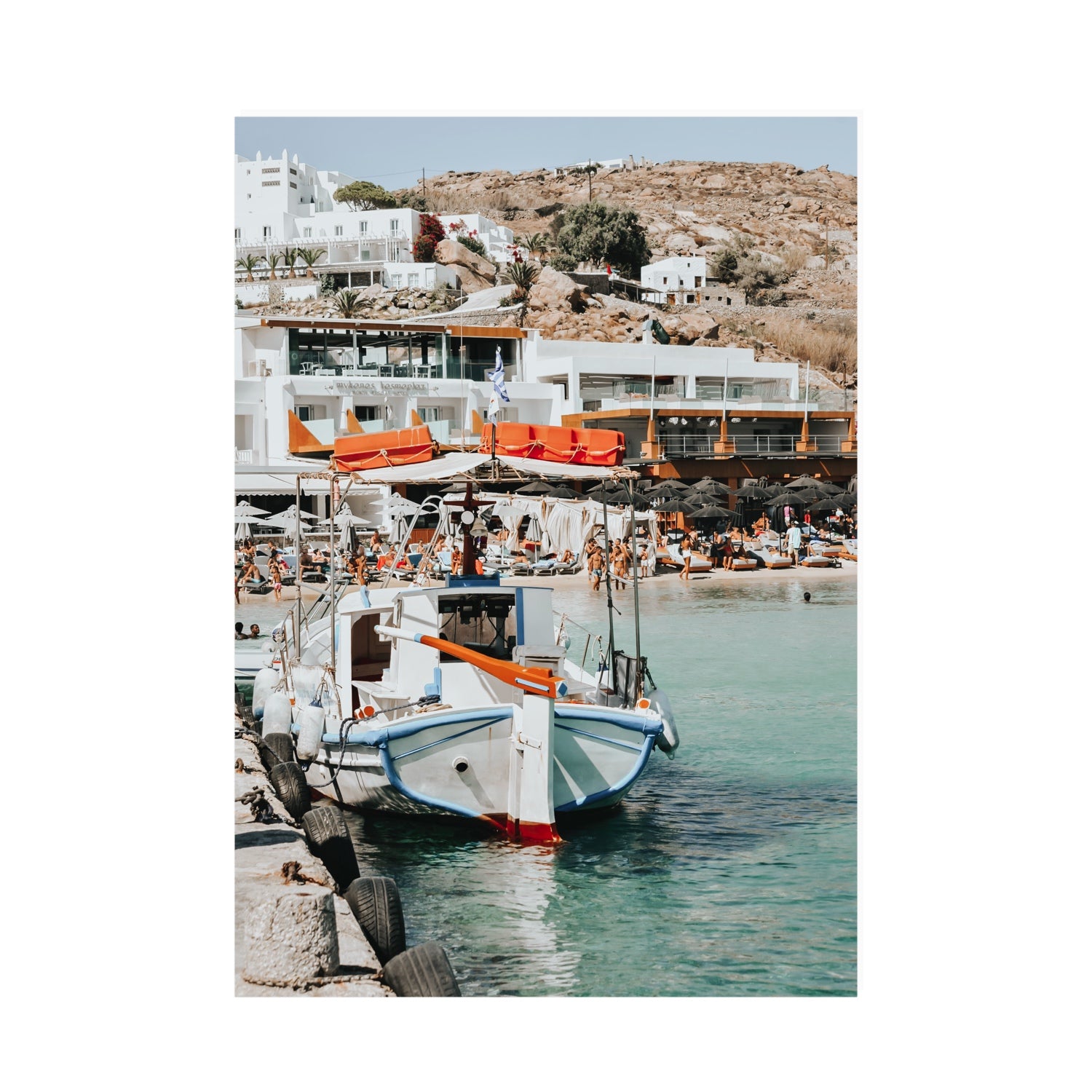 Travel In Style Mykonos Greek island wall art A0 unframed fine art print