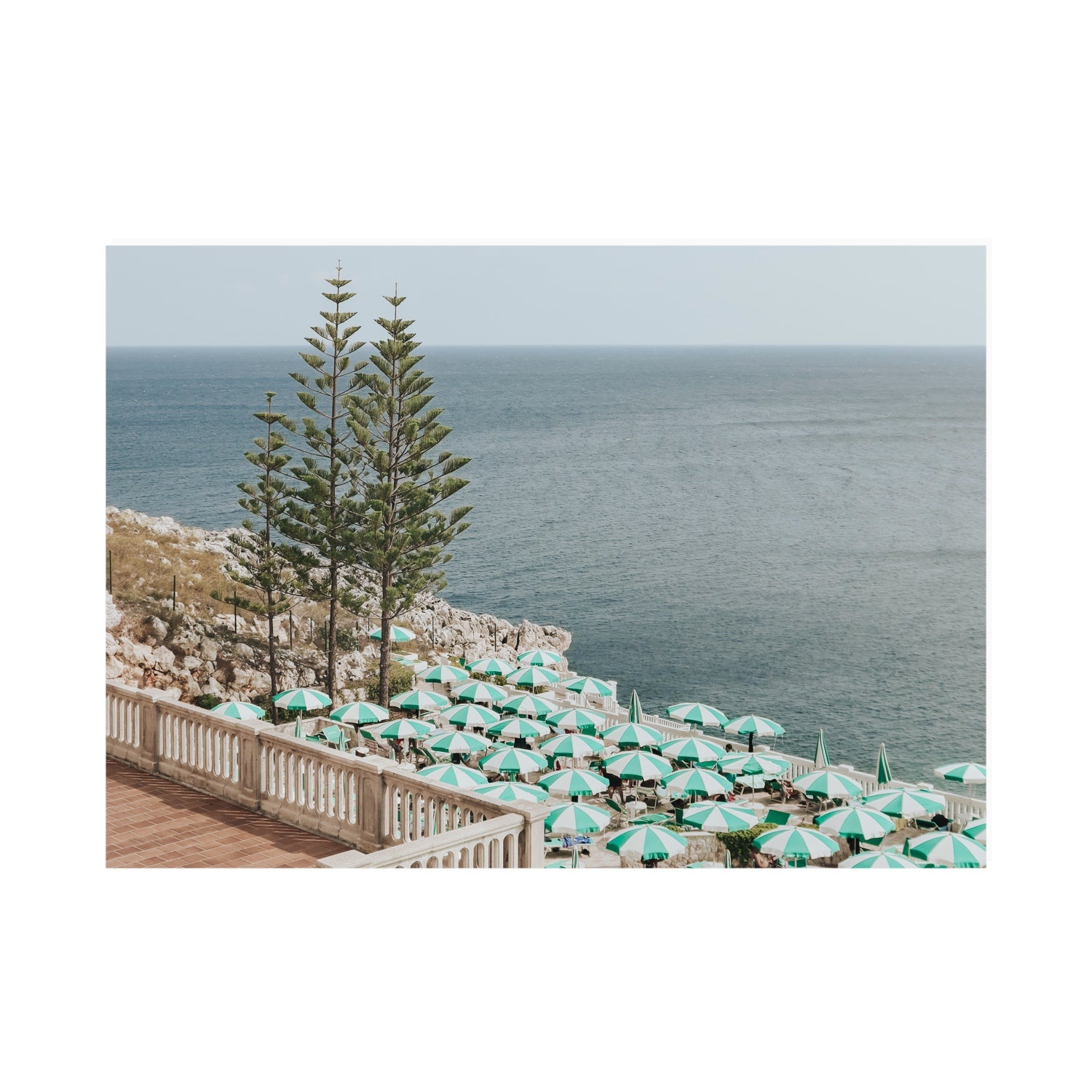 Azure Horizon Puglia beach coastal wall art A0 unframed fine art print