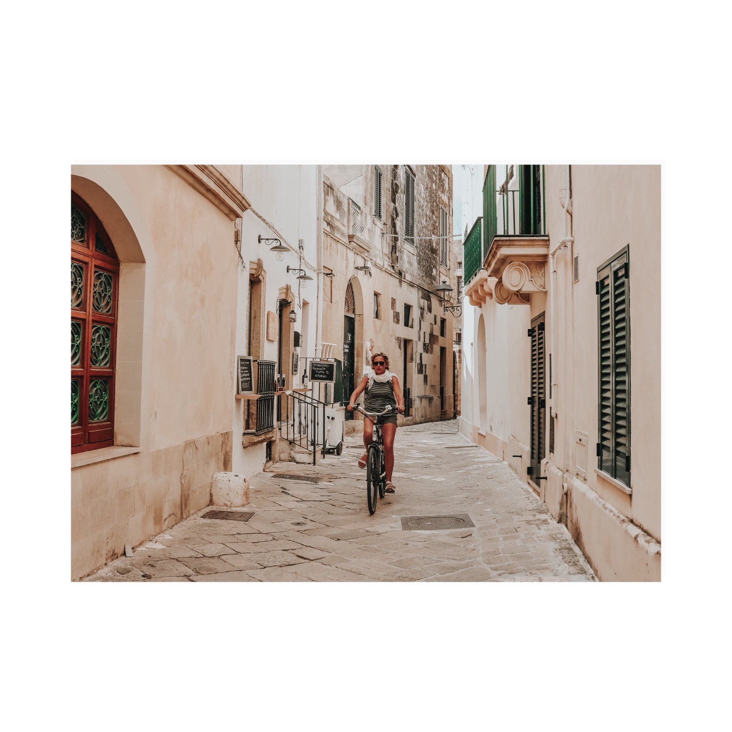 La Donna In Bicicletta Puglia Wall Italian fine art print A0 unframed fine art print