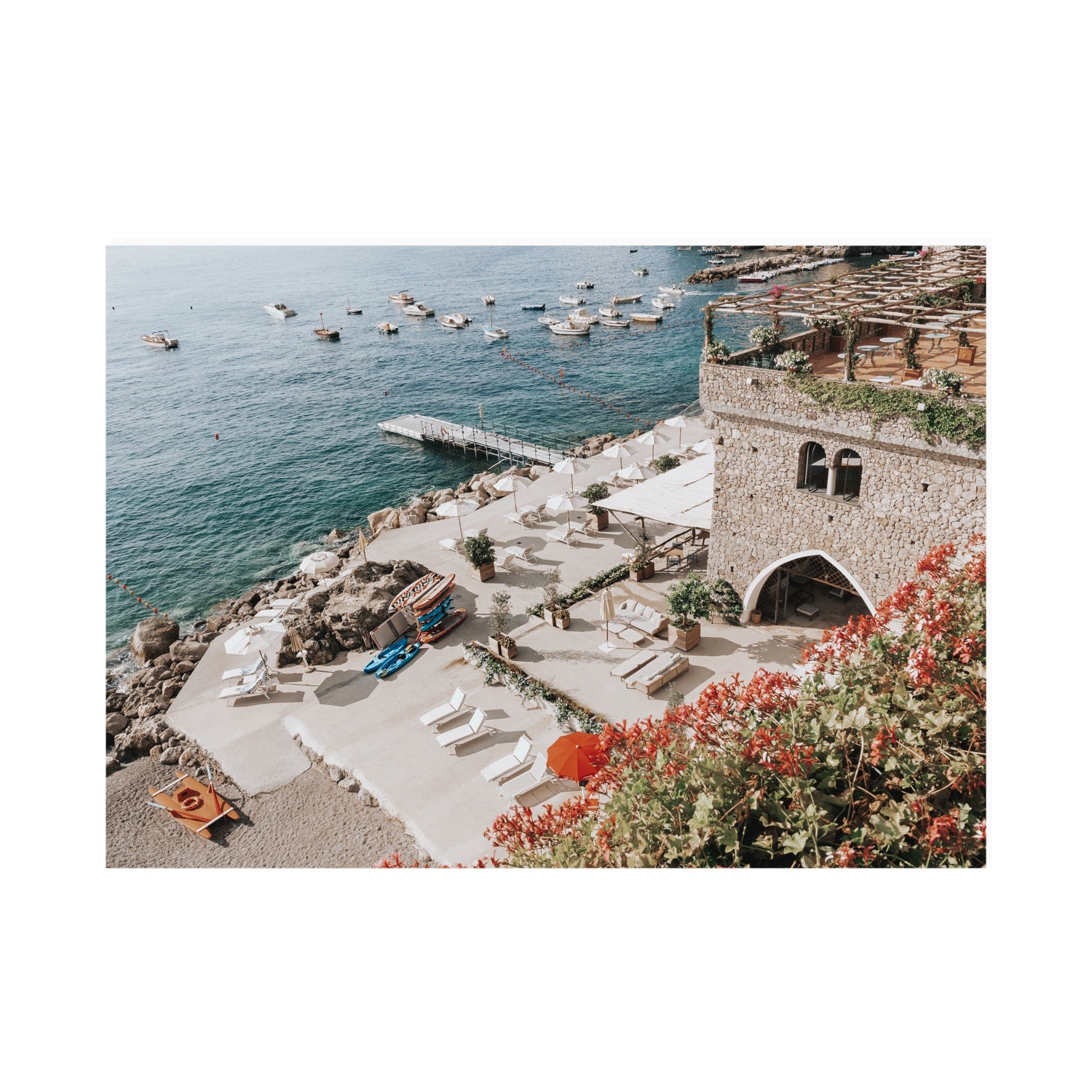 Floral Fortress fine art print, Amalfi, Italy, A0 · 118.9 cm x 84.1 cm, Unframed, Fine Art Print