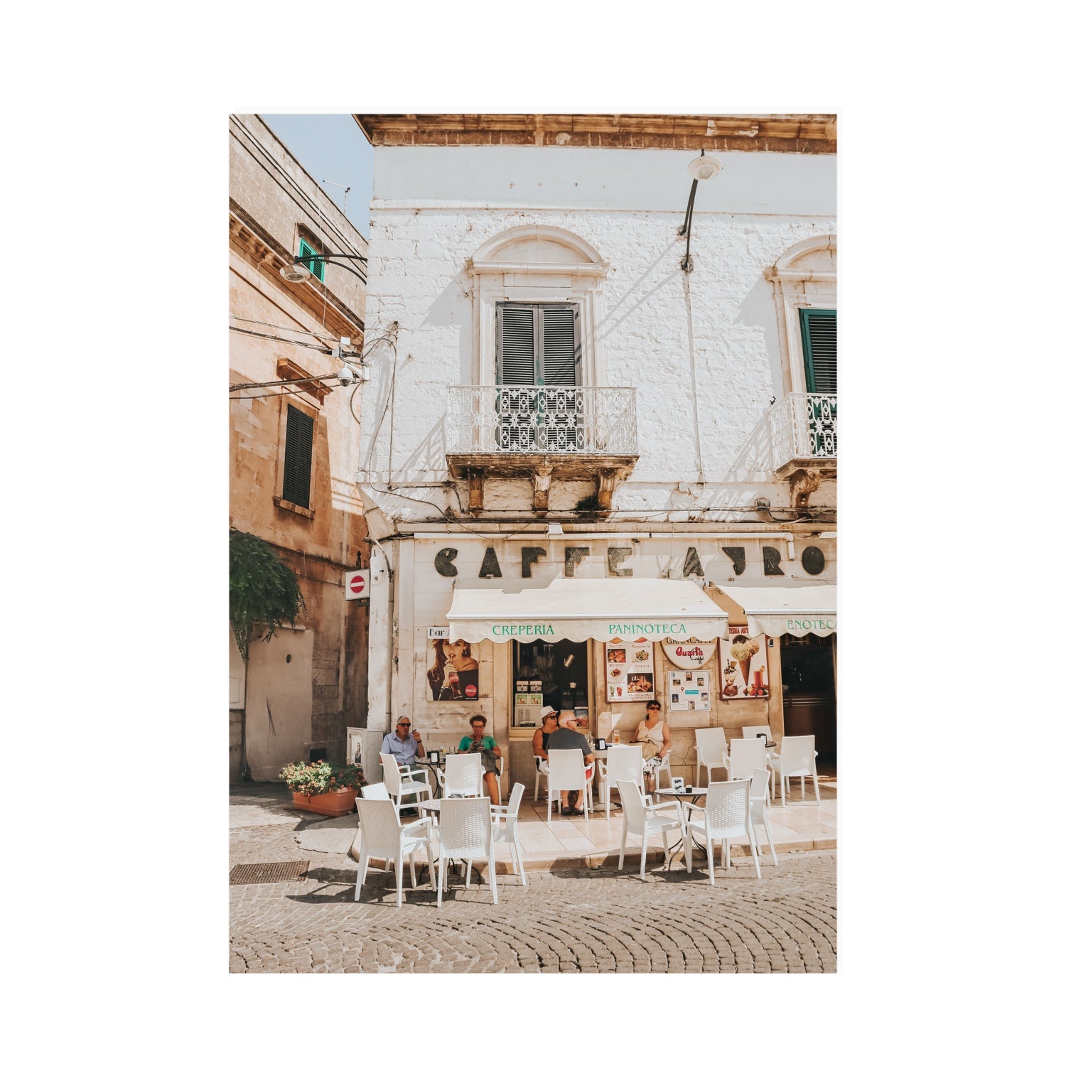 Cafe Ostuni Puglia Café Ostuni Italian wall art A0 unframed fine art print