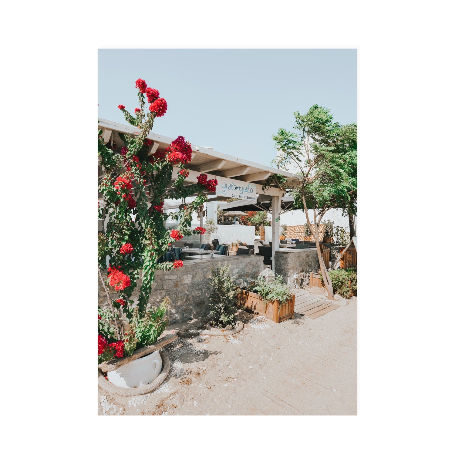 Yialo Yialo Mykonos Greek island coastal wall art A0 unframed fine art print