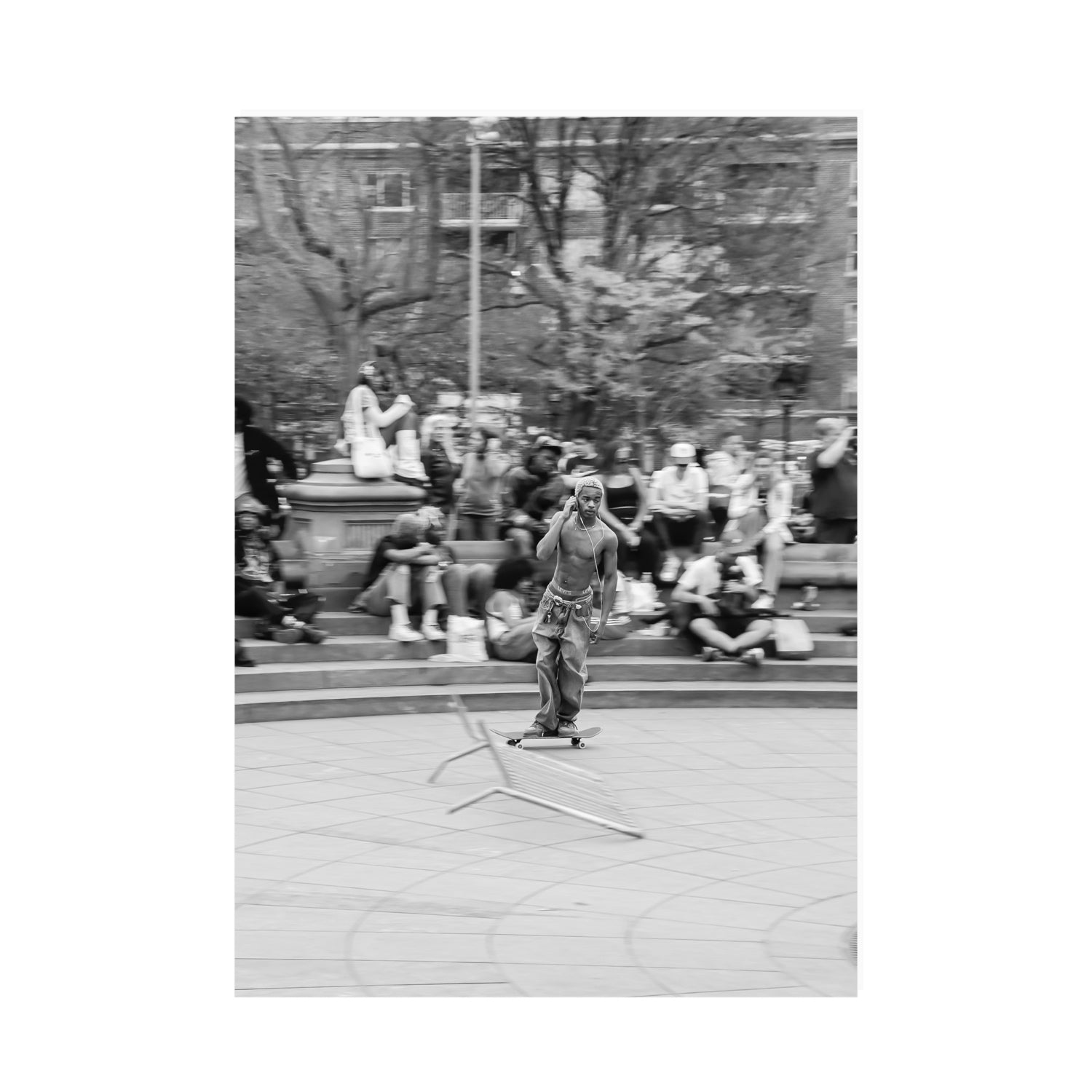 Skate Park Serenade New York NYC Black & White wall art A0 unframed fine art print