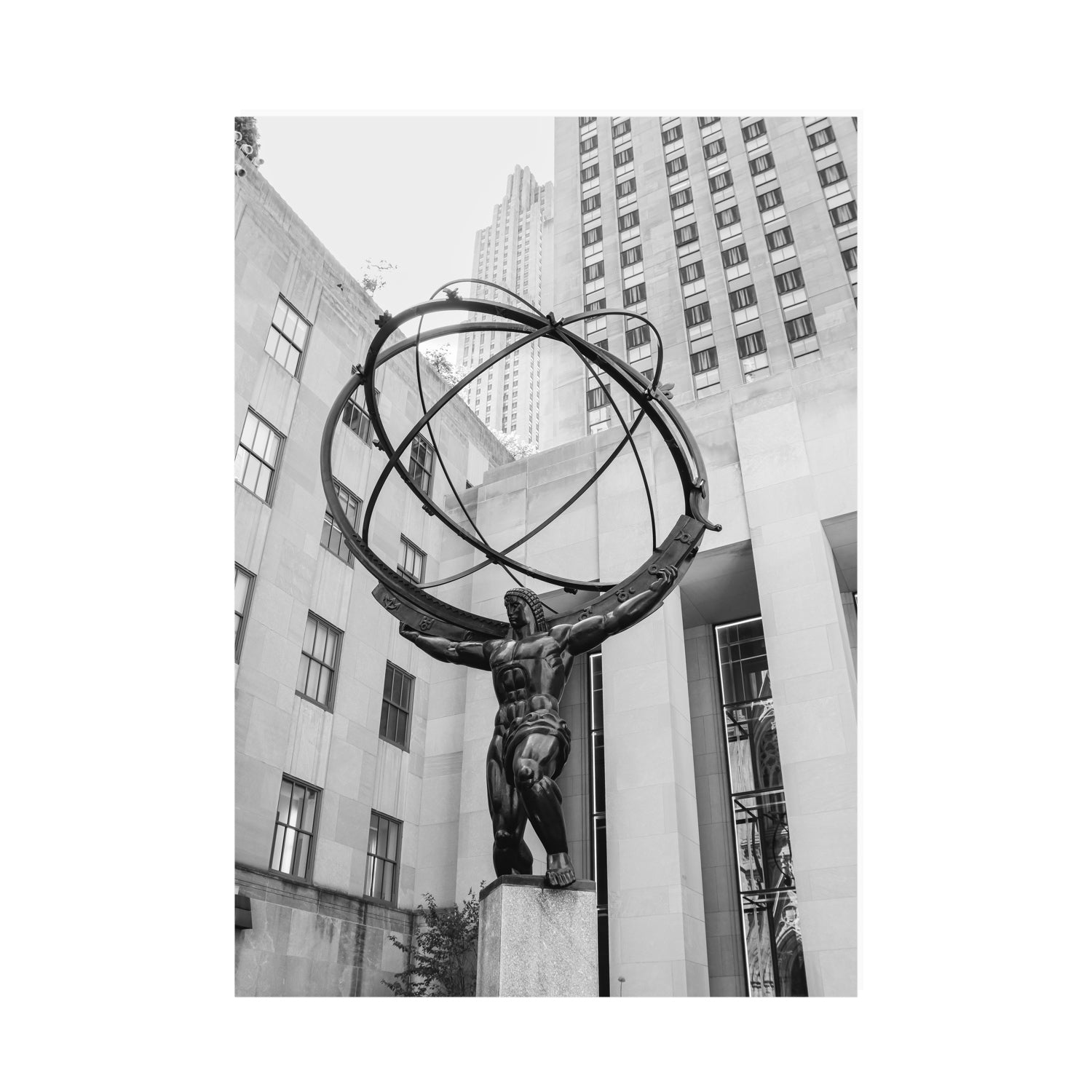 Atlas Ascends New York NYC Black & White wall art A0 unframed fine art print