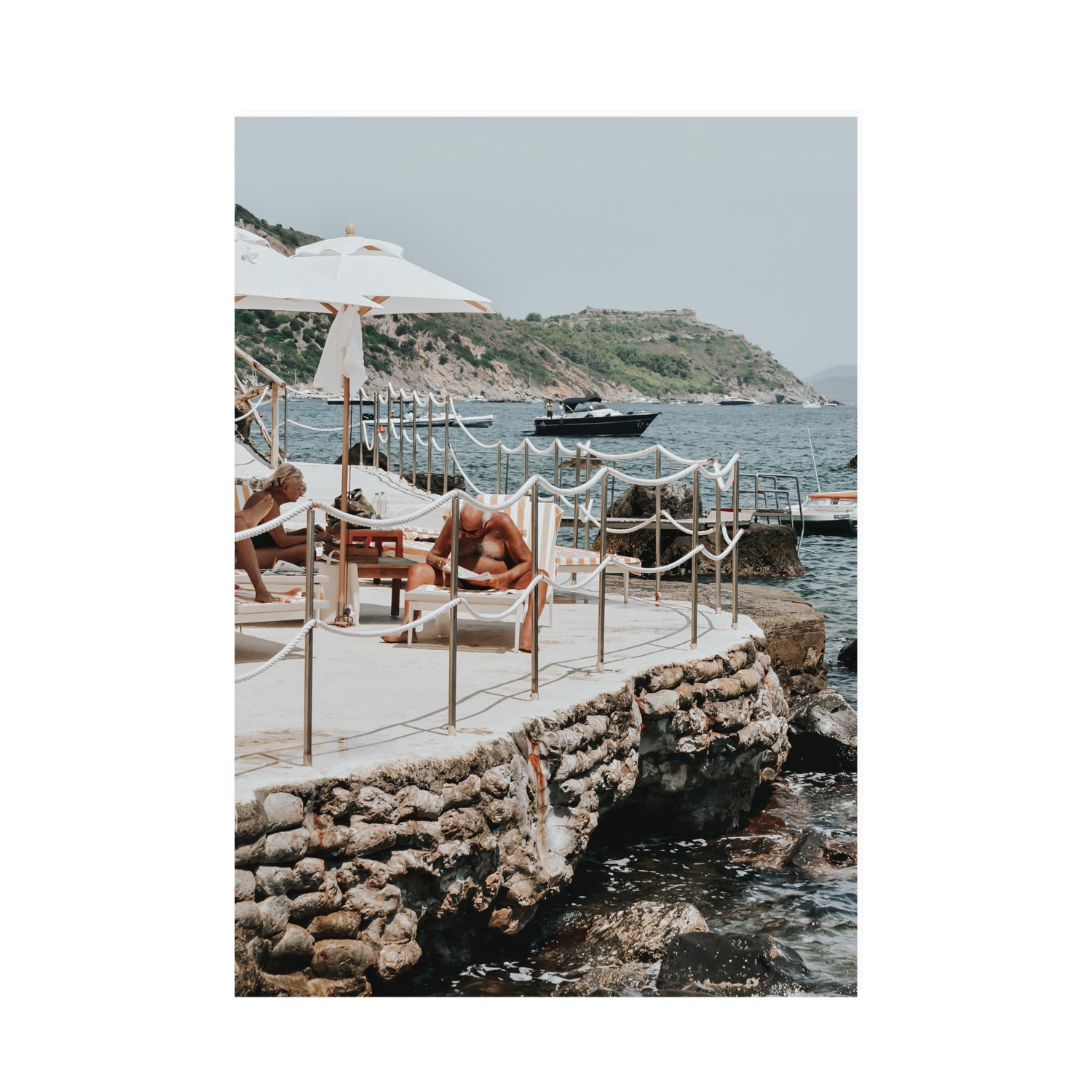 Nonno e Nonna Tuscany coastal Italian wall art A0 unframed fine art print
