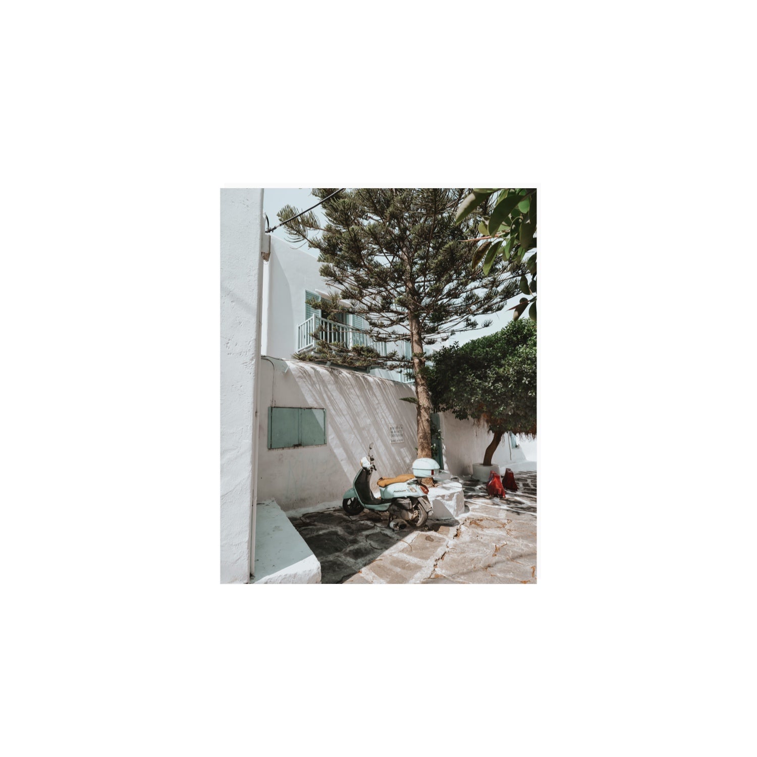 The Getaway Mykonos Mediterranean Greek island art print 8 x 10 in unframed fine art print
