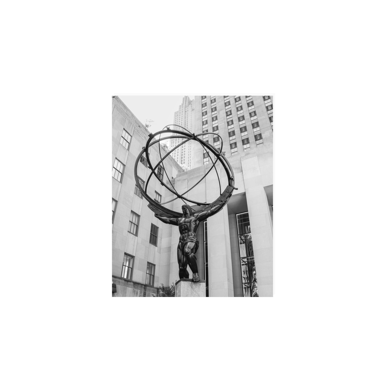 Atlas Ascends New York NYC Black & White wall art 8 x 10 in unframed fine art print