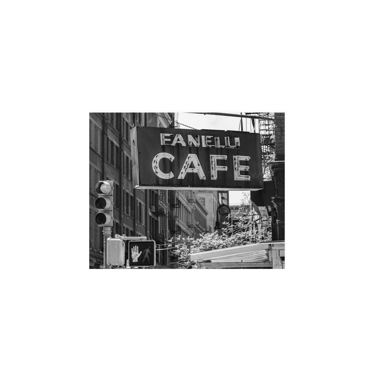 Soho Neon New York NYC Black & White wall art 8 x 10 in unframed fine art print