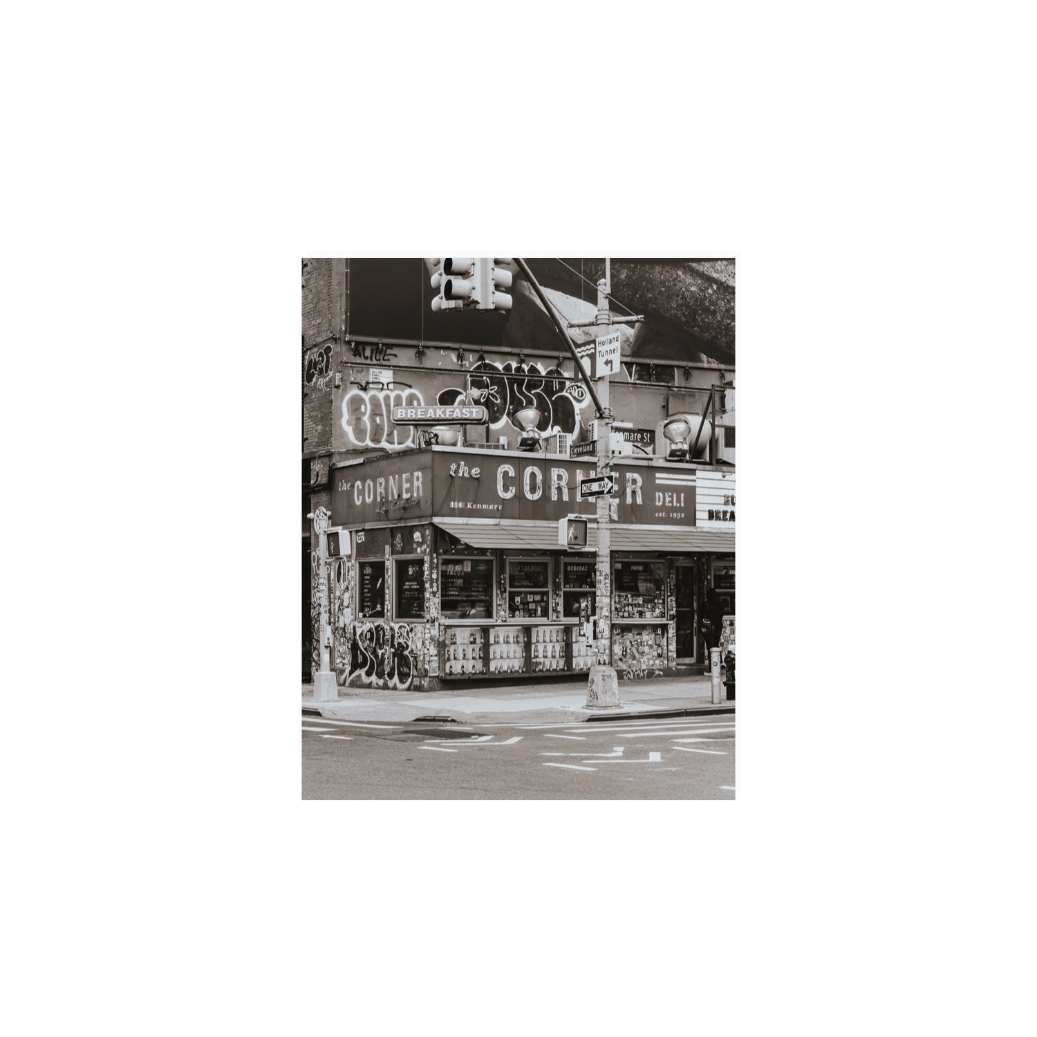 Soho Deli New York NYC Black & White wall art 8 x 10 in unframed fine art print