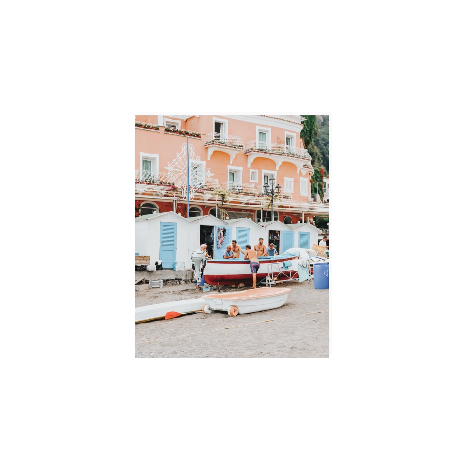 La Riunione della Mattina Positano wall art 8 x 10 in unframed fine art print