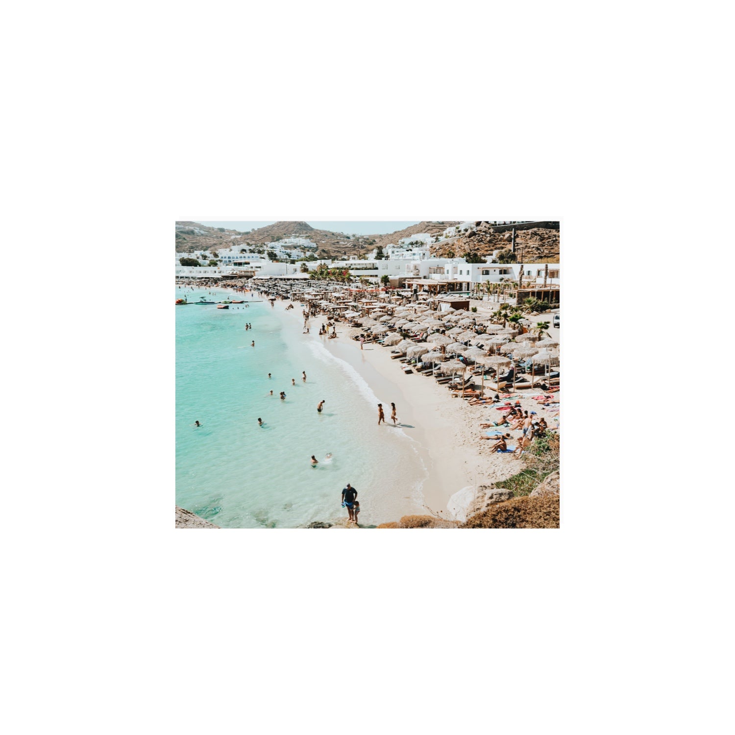 Aquaholic Mykonos Greek island wall art 8 x 10 in unframed fine art print