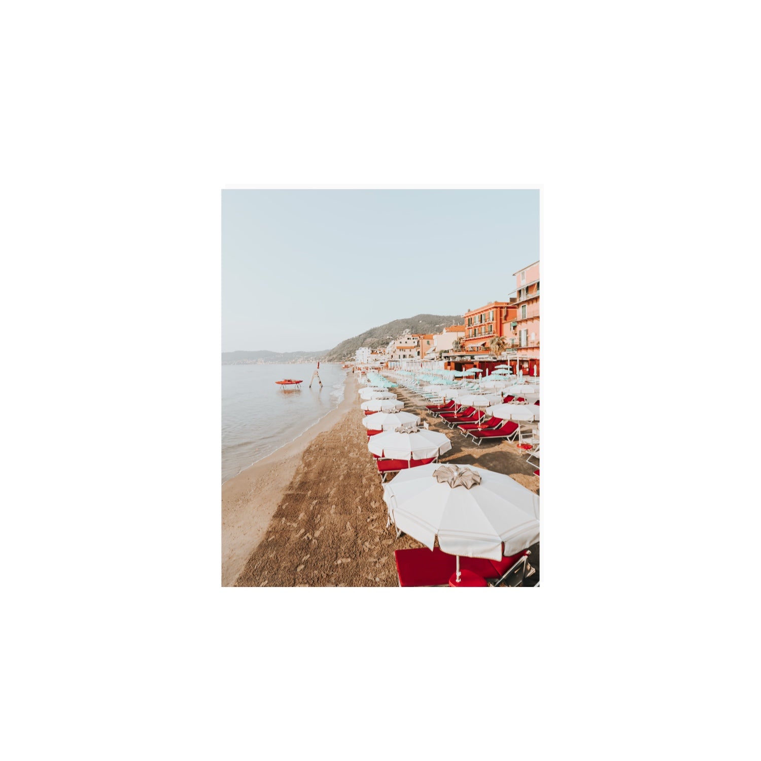 Italian Riviera fine art print, Alassio, Italy, coastal scenes artwork, 8 x 10 in, Unframed, Fine Art Print