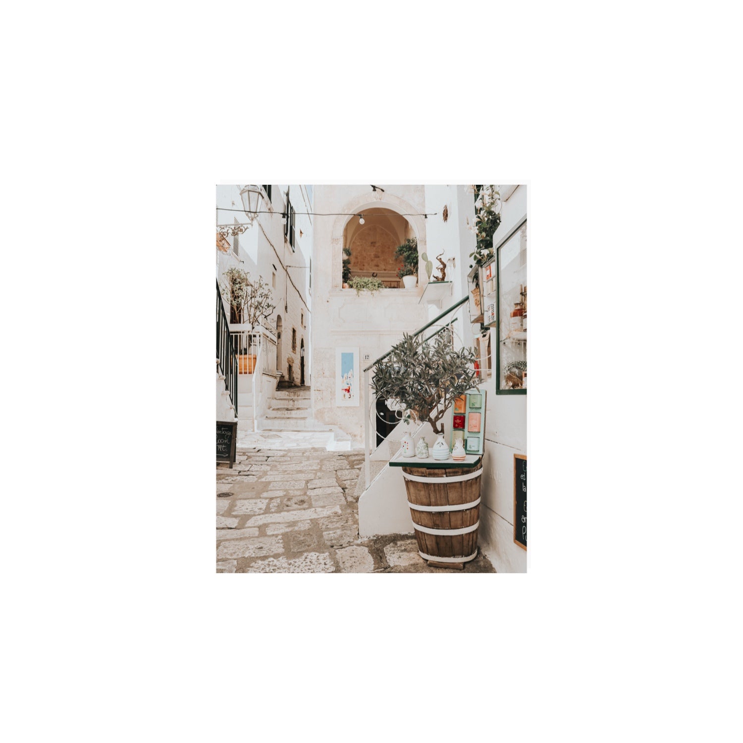 Olive Tree Lane Puglia Ostuni Mediterranean decor wall art 8 x 10 in unframed fine art print